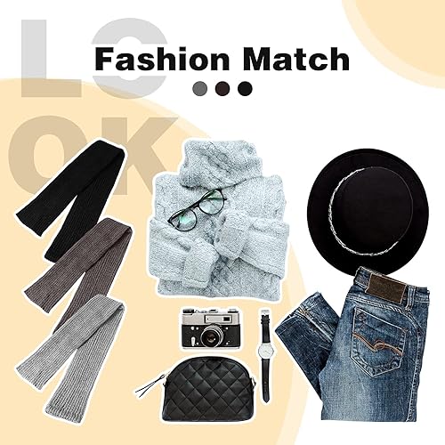 Miniatura 5 de SATINIOR 3 pares de calcetines de punto grueso de invierno extra largos para mujer, calentadores de pierna alta por encima de la rodilla, calcetines