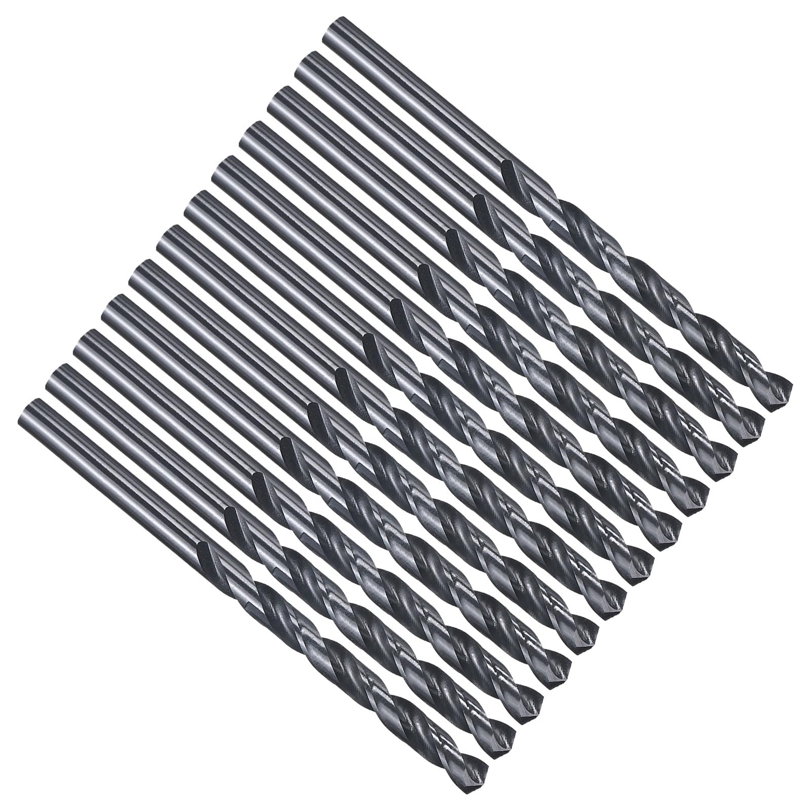 PATIKIL 5.6mm Drill Bit 7/32", Jobber Straight Shank M2 High-Speed Steel 135° Nitriding Black for Stainless Steel Hard Metal - 12 Pack