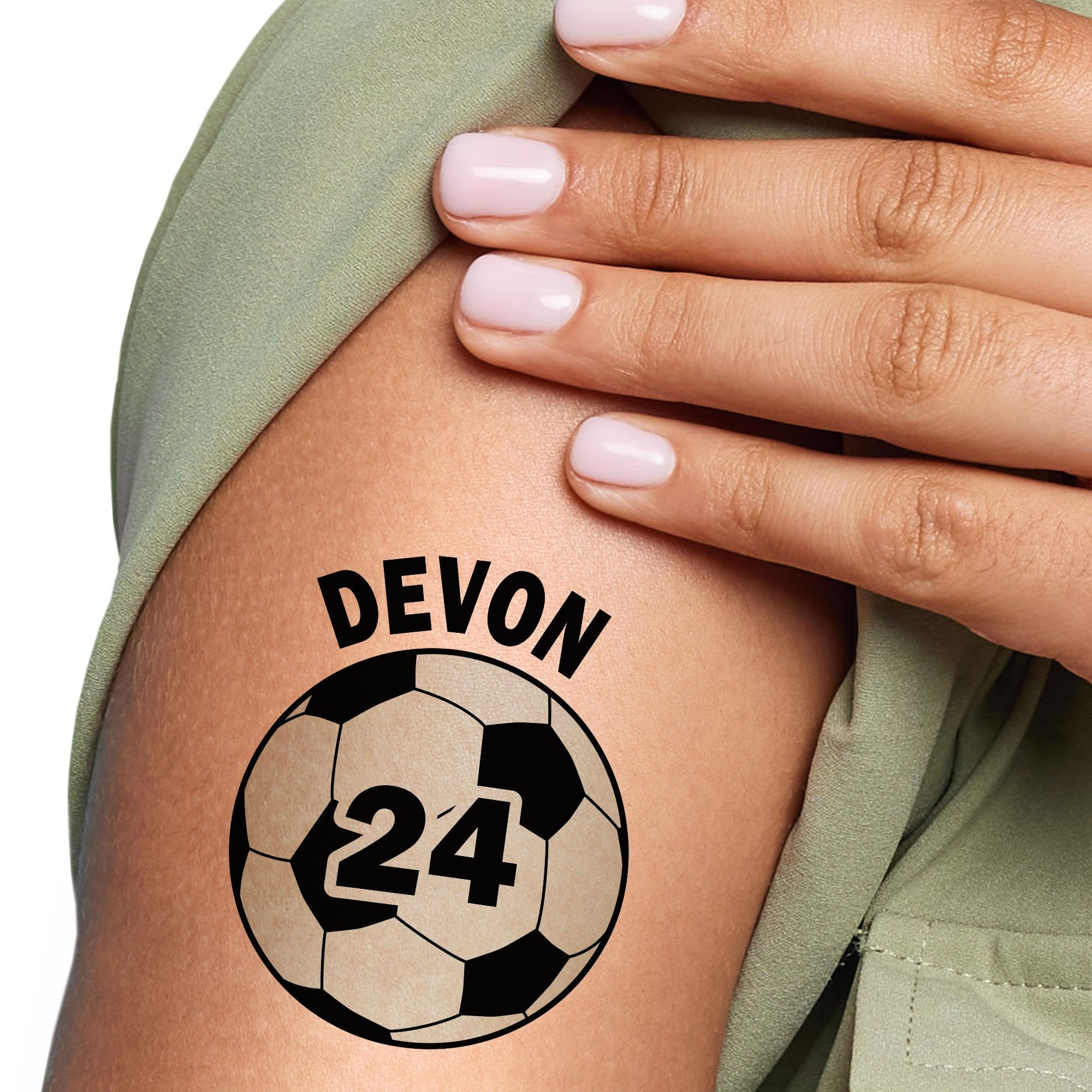 Big Dot of Happiness Custom Text Soccer Temporary Tattoos, Personalized Soccer Senior Night Tattoos, Birthday and Graduation Party Favors - Set of 12