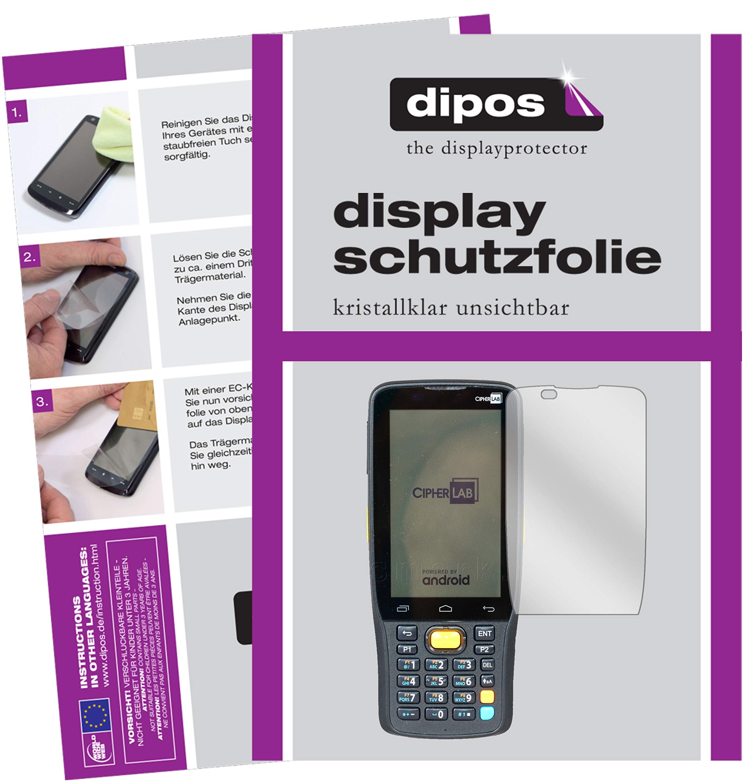 dipos I 6x Screen Protector compatible with CipherLab RK25 Protection Films clear
