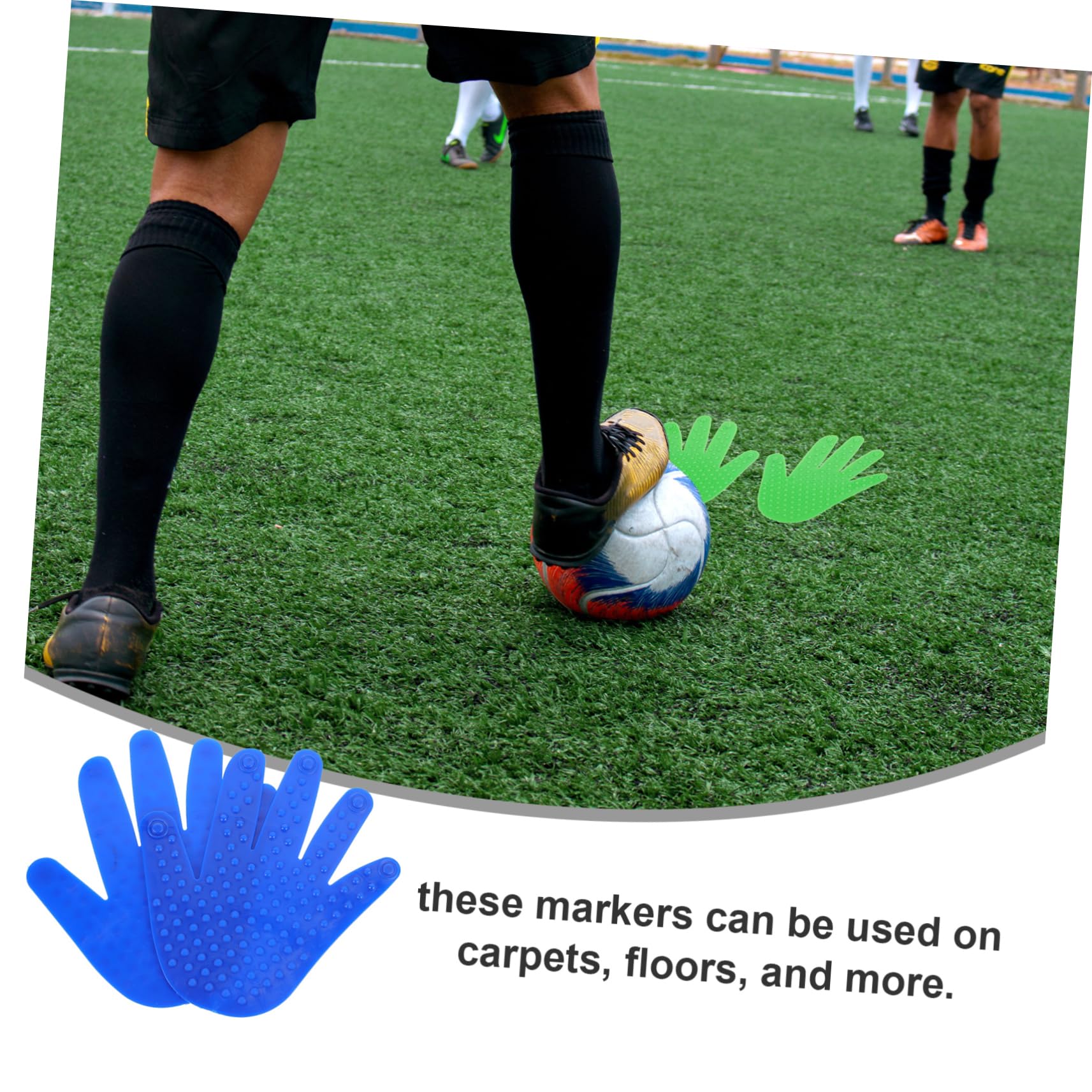 balacoo 5Pairs Hand Shape Carpet Markers Durable Spot Markers for Football Training Gym and Classroom Activities Reusable Design Easy to Remove