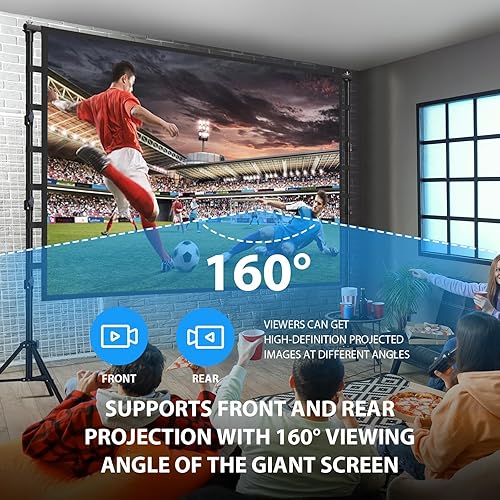 Miniatura 2 de Pantalla de proyector de 200 pulgadas con soporte VOOPVOR Pantalla de proyección grande portátil de 16 pies y soporte para exteriores, pantalla de