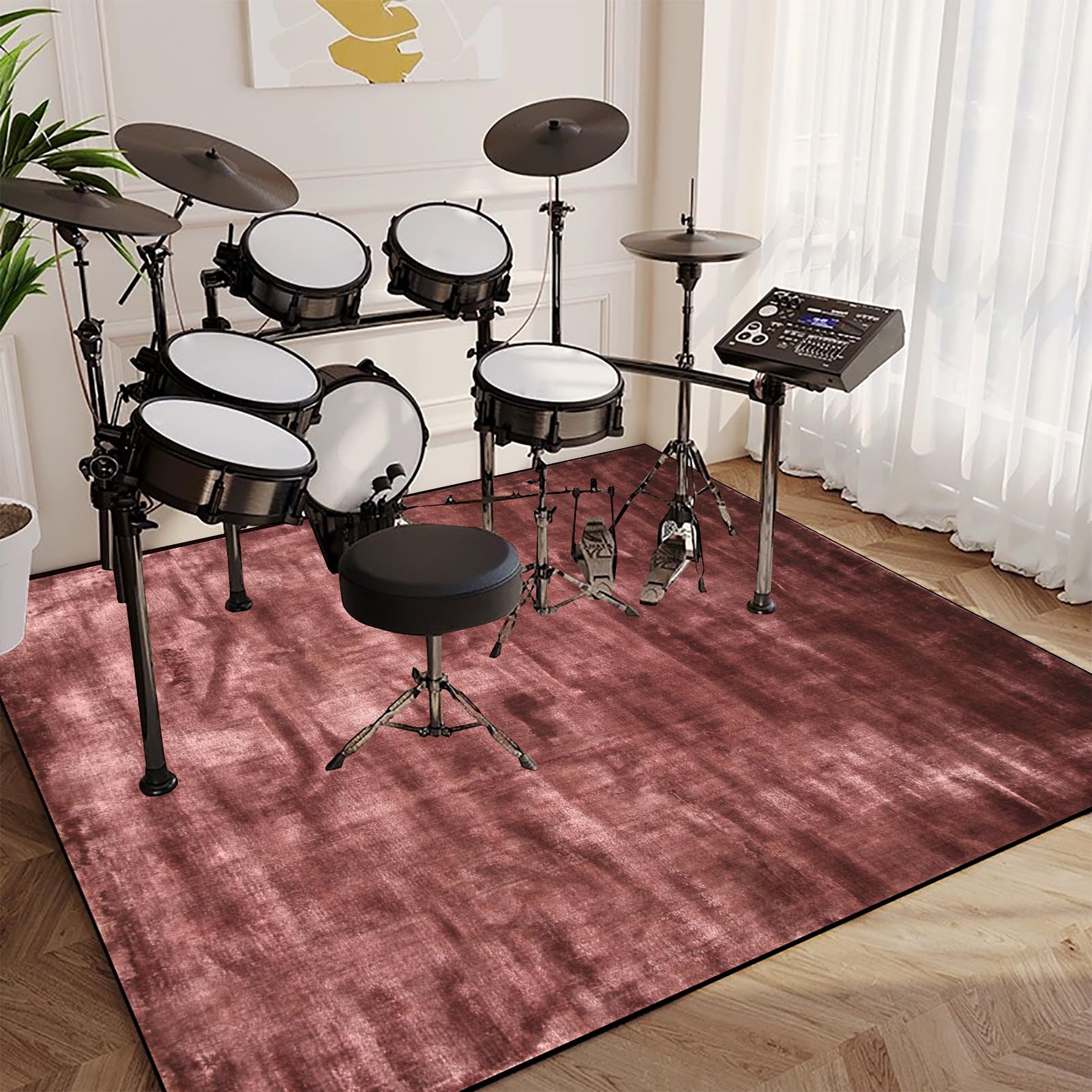 Tapis Batterie Acoustique Insonorisant 180 X 160 Cm - Tapis Pour Batterie Électronique Et Percussions, Protection Antidérapante