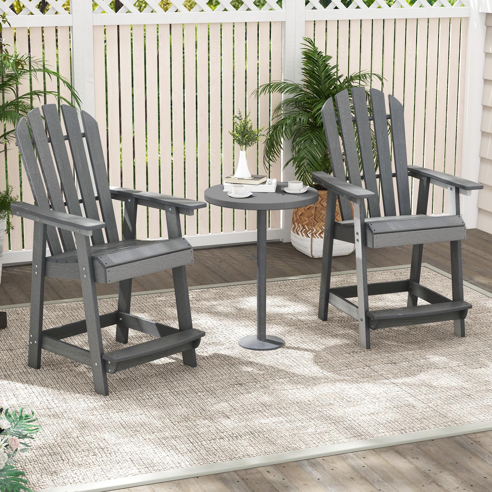 Amazon.com: Giantex Tall Adirondack Chair Set of 2, HDPE Outdoor