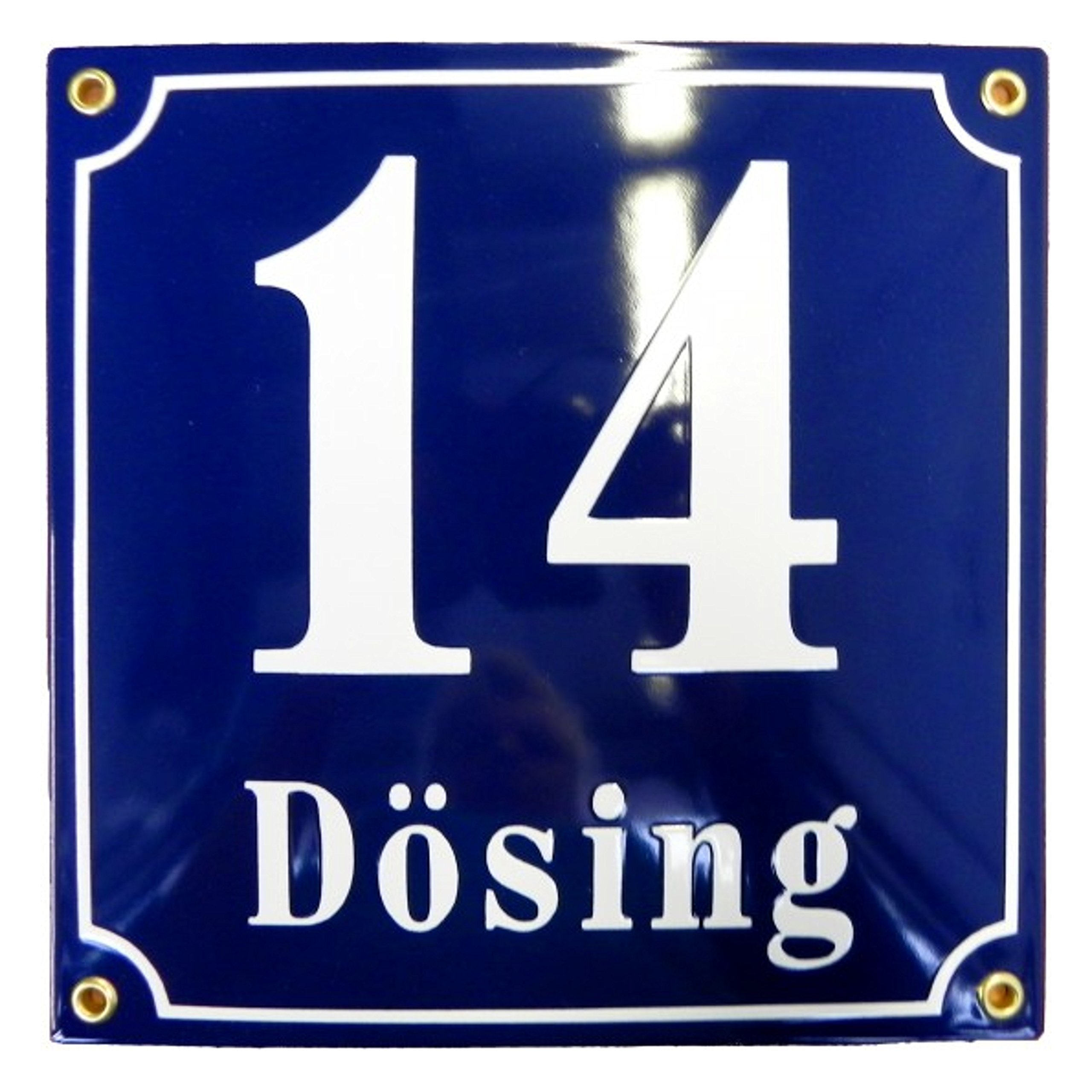 Numéro de maison personnalisé extérieur plaque de rue émaillée 20x20 cm