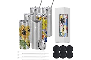 Bedazzling 20 Oz Skinny Sublimation Tumblers: Shimmering Glitter for Captivating Designs