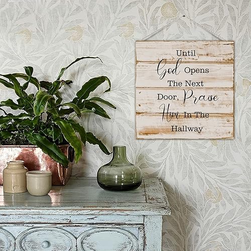 Miniatura 6 de Letrero de madera con texto en inglés «Until God Opens The Next Door Praise Him in The Hallway» («Until God Opens The Next Door Praise Him in The