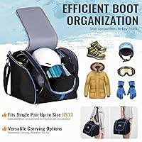 Vista 4 de Ski Bag and Boot Bag Combo, Padded Skis Bag for Air Travel, Safety Reinforce Ski Carrier Bag Fits for Skis Up to 200 CM and Boots Up To Size US13