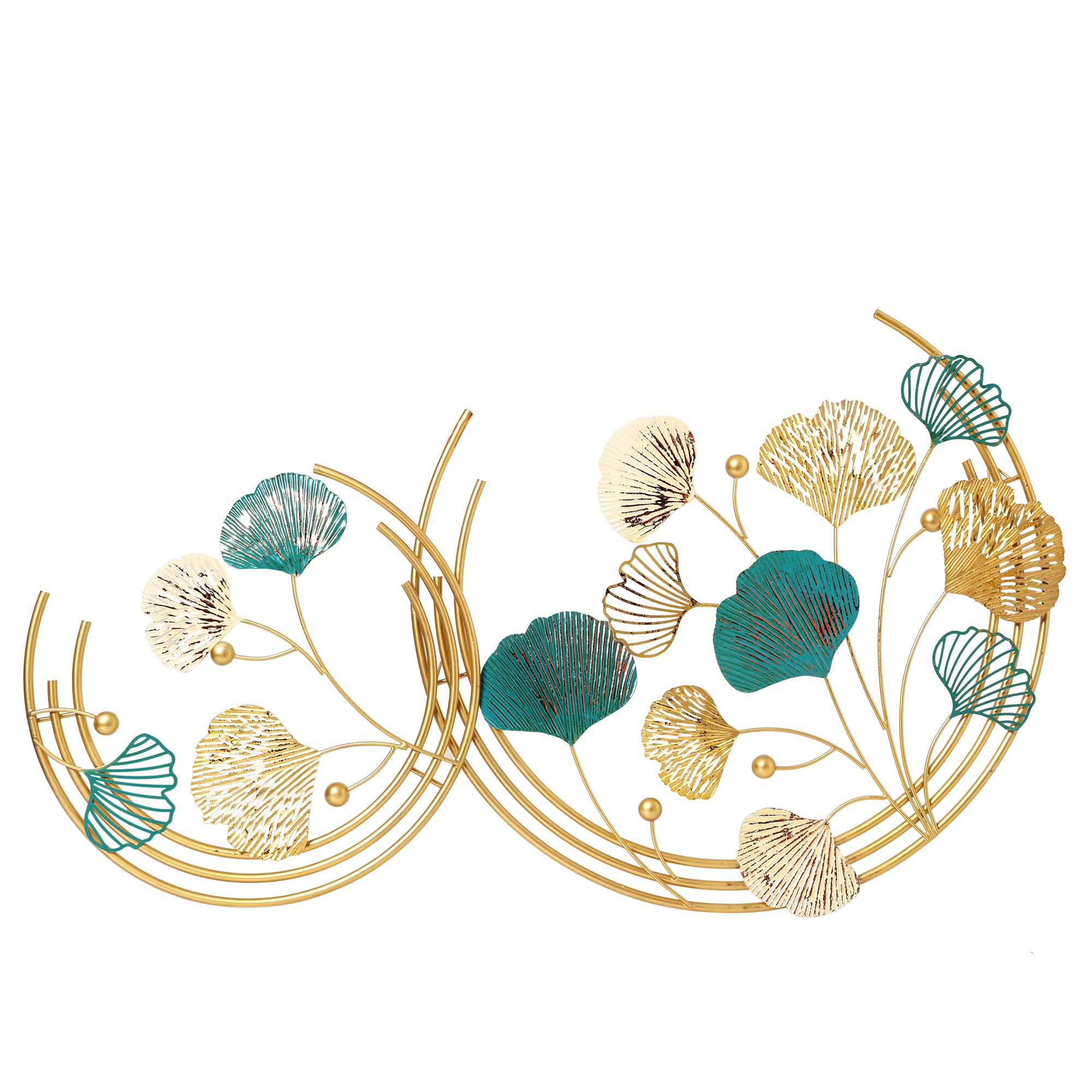 Decorative India Metal Leaf Round Pattern Abstract Wal Art for Living Room Decorative Wall Sculpture for Home Décor 4