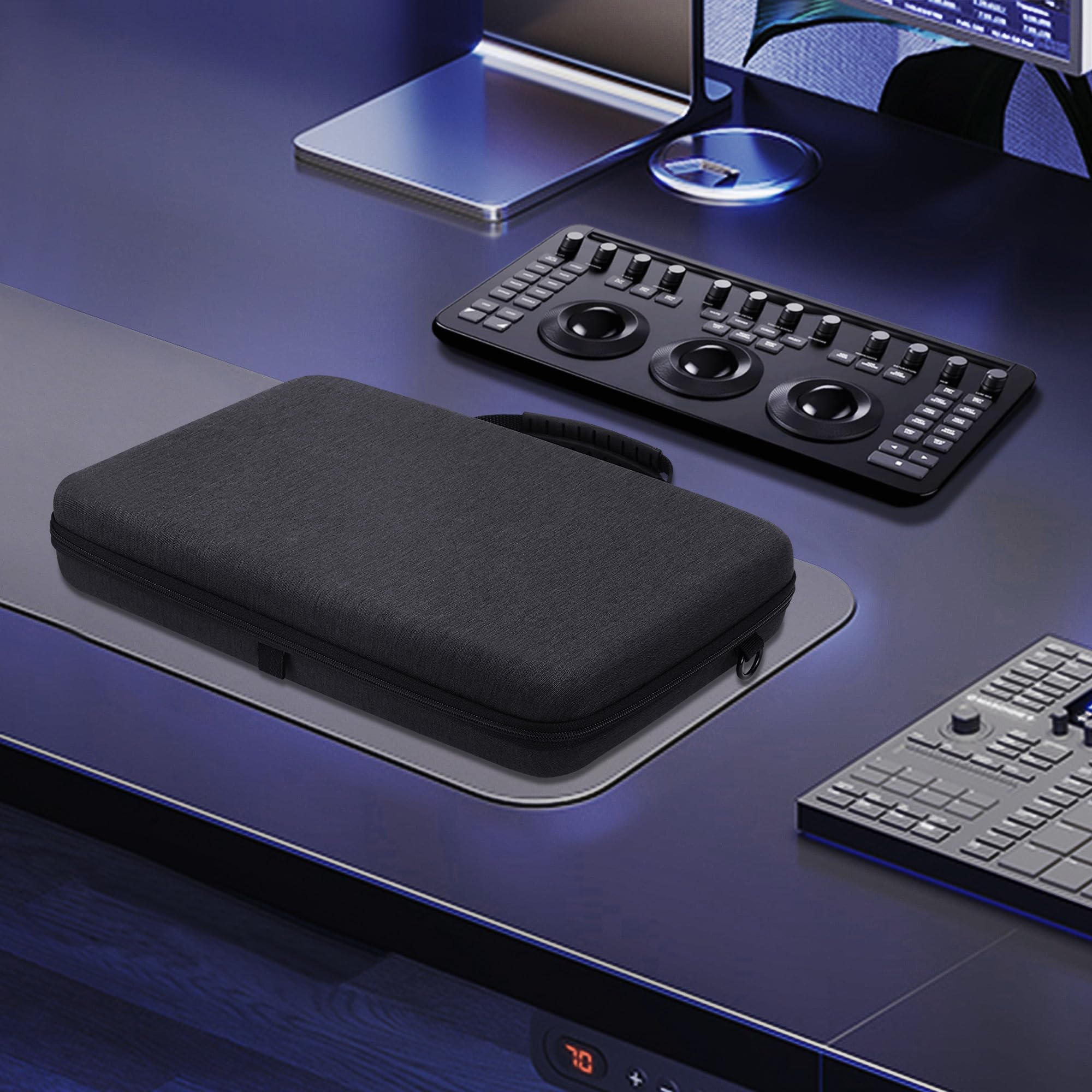 Geekria twarda walizka podróżna, torba ochronna EVA, kompatybilna z Blackmagic Design Davinci Resolve Micro Color Panel (ciemnoszary)