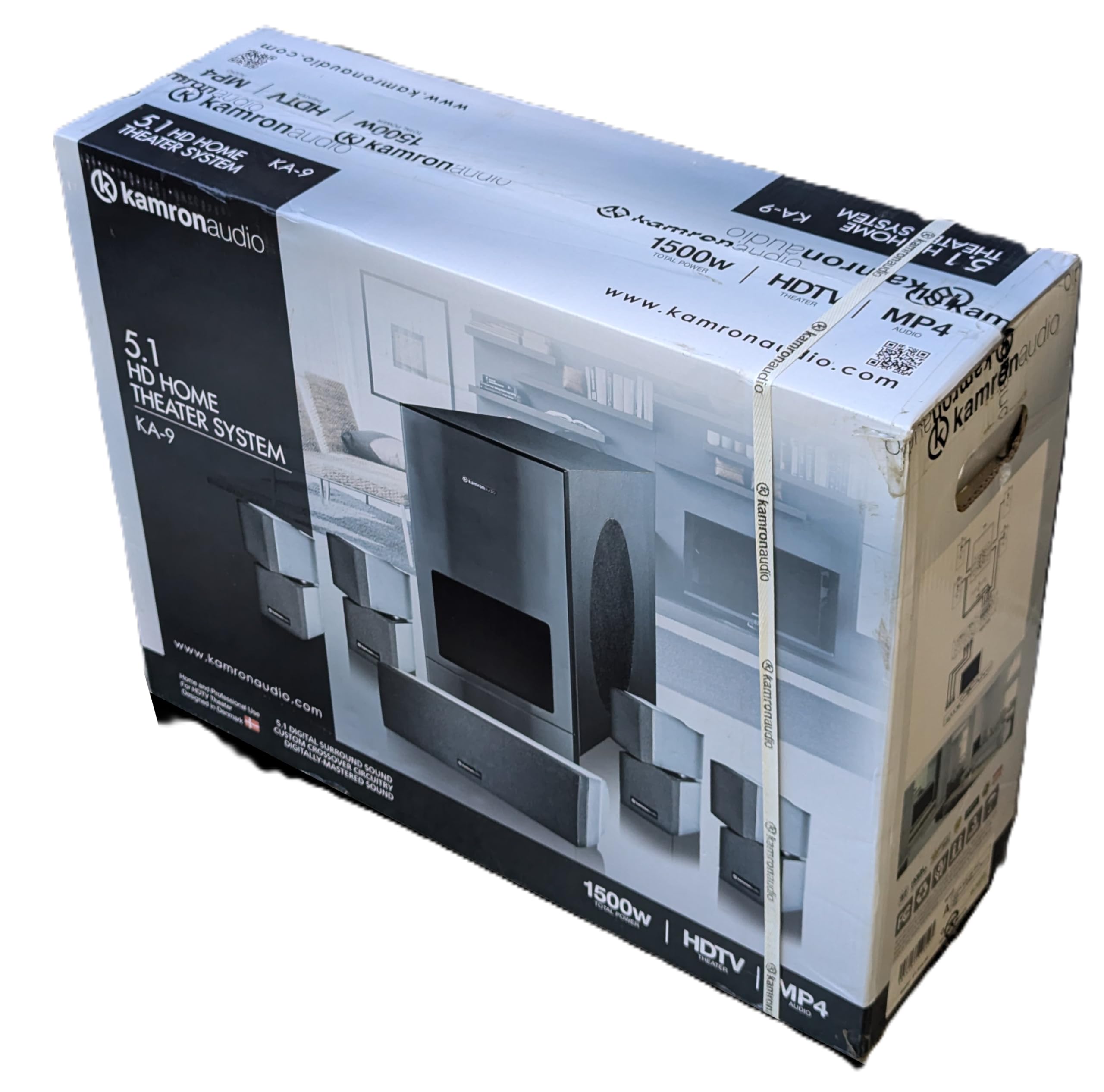 Kamron Audio KA-9 5.1 HD Home Theater System - 1,500W Total Power, 6-Piece Surround Sound, 500W Subwoofer, MP3/MP4/HDTV Compatible