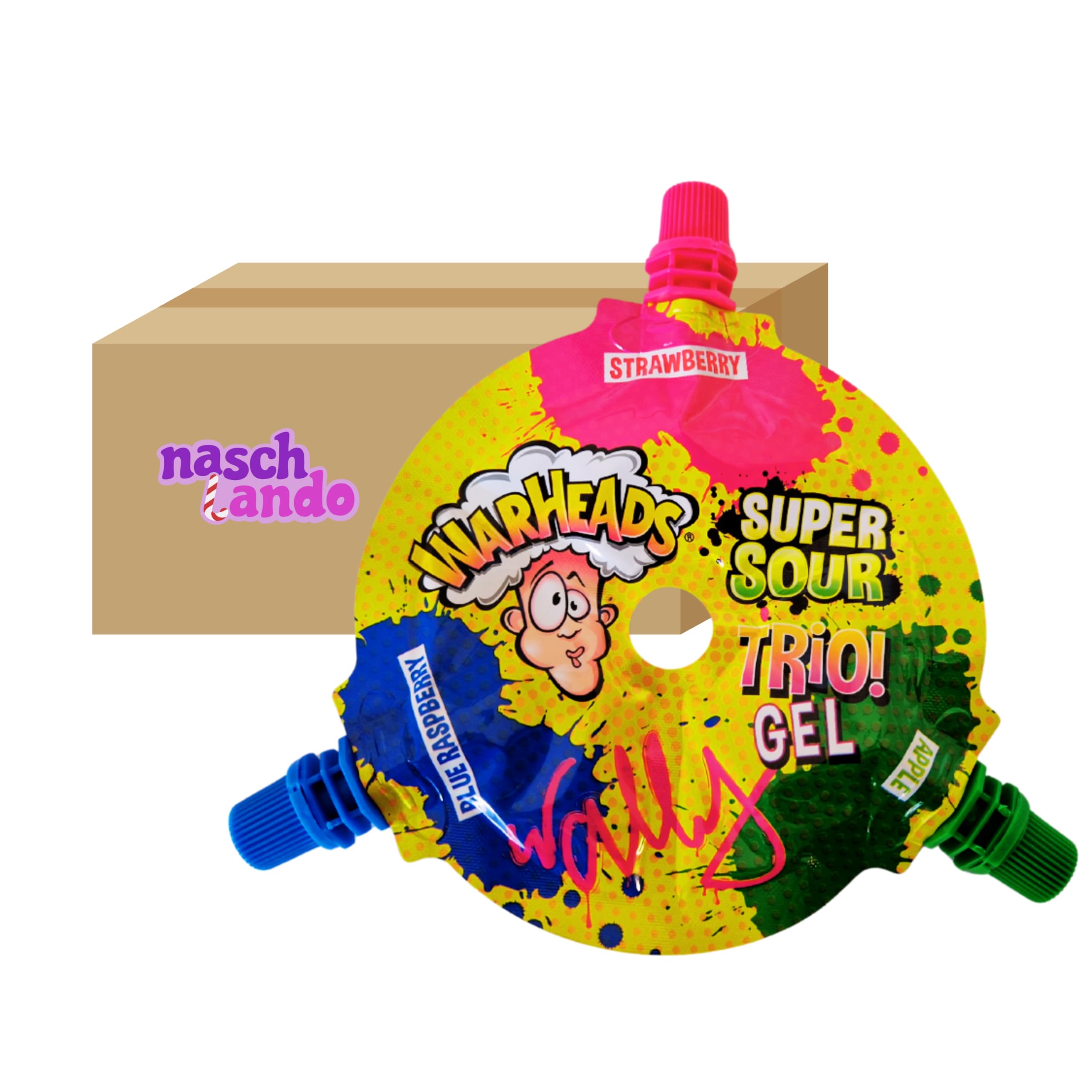 Vegan Bro SWEETS Super Sour Trio Gel - 3 unidades de gel extremadamente ácido, 3 x 51 g, sabor agrio de larga duración, para niños y adultos, fiesta e idea de regalo