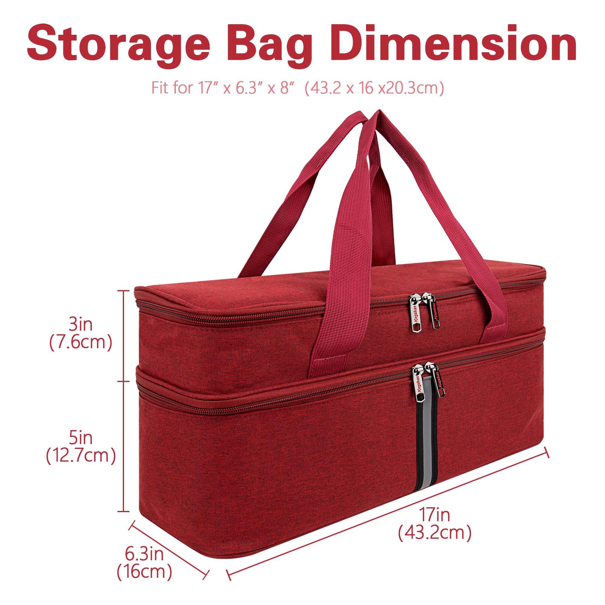 Aufbewahrungstasche für Stabmixer, Tragetasche für Pürierstab, Stabmixer, Reise-Aufbewahrungs-Organizer – Dunkelrot (nur Tasche)
