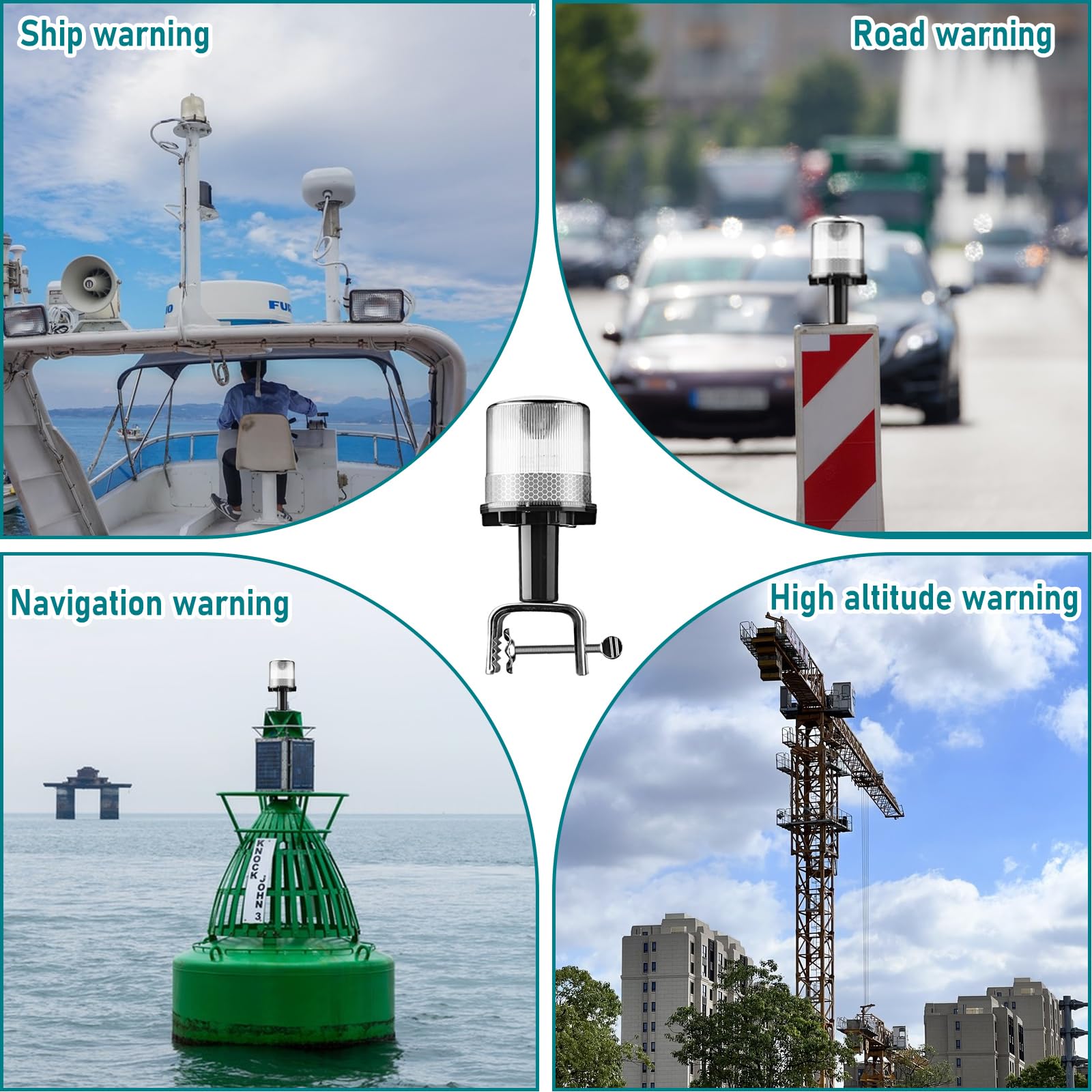 Schiffsnavigation Leuchte, IP65 wasserdichte LED-Navigationsleuchte mit 3 umschaltbaren Farben (Dauerlicht und Blinklicht) für Boote und Yachten