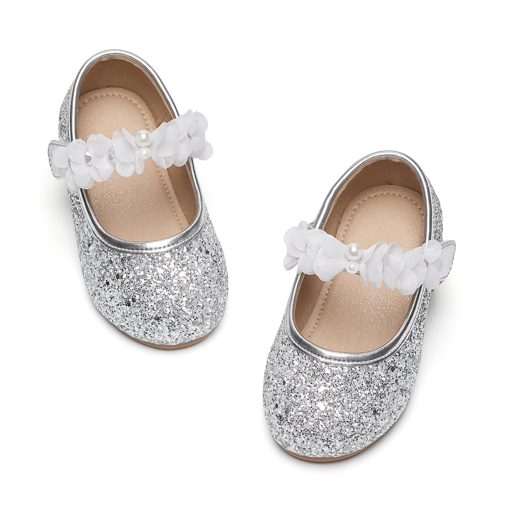 GINFIVE Toddler Girls Dress Shoes Little Girls Mary Janes Ballerina Flats Shoes Toddler