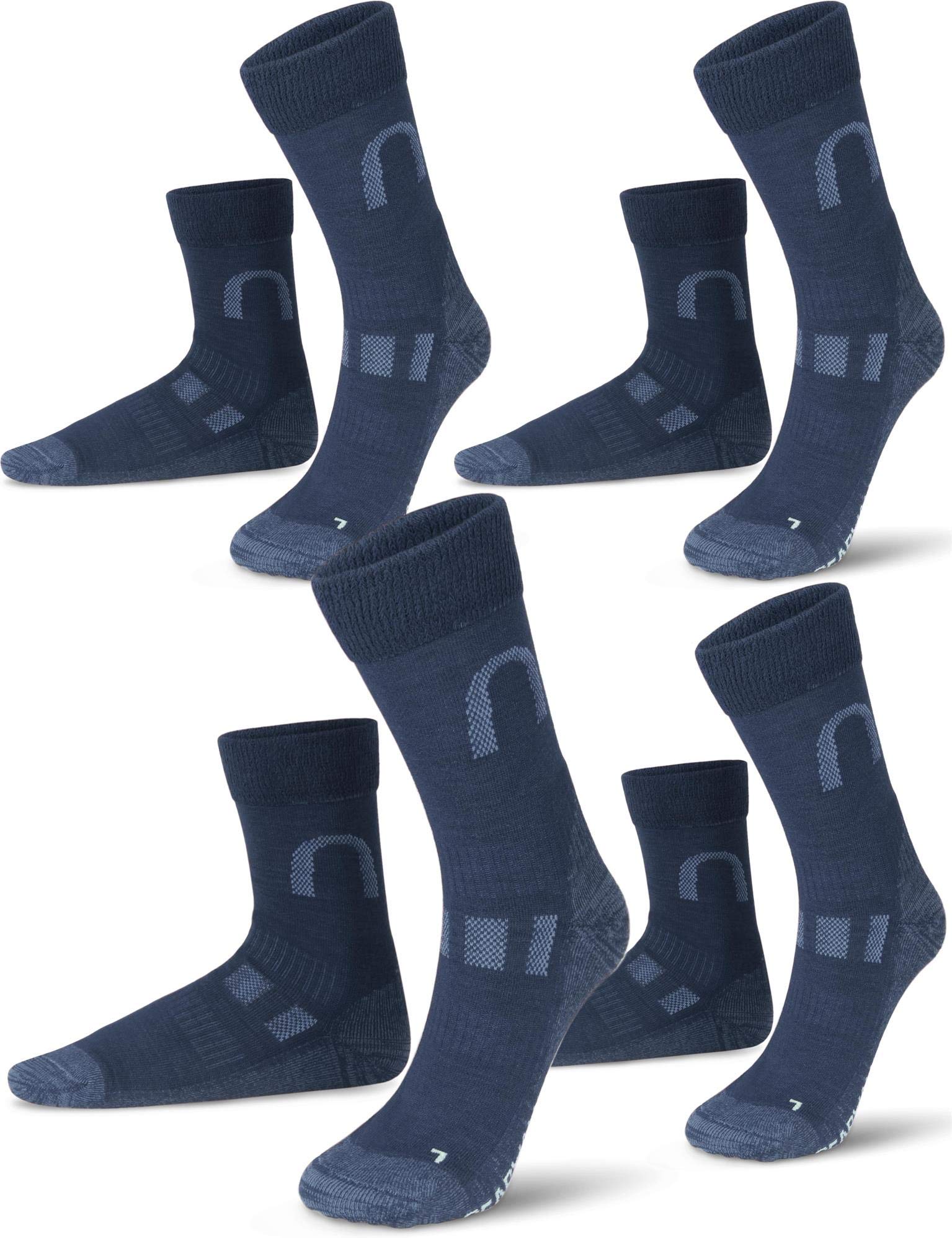 normani 3 oder 4 Paar Merinosocken zum Wandern oder Sport - Funktionssocken Wollsocken für Damen und Herren
