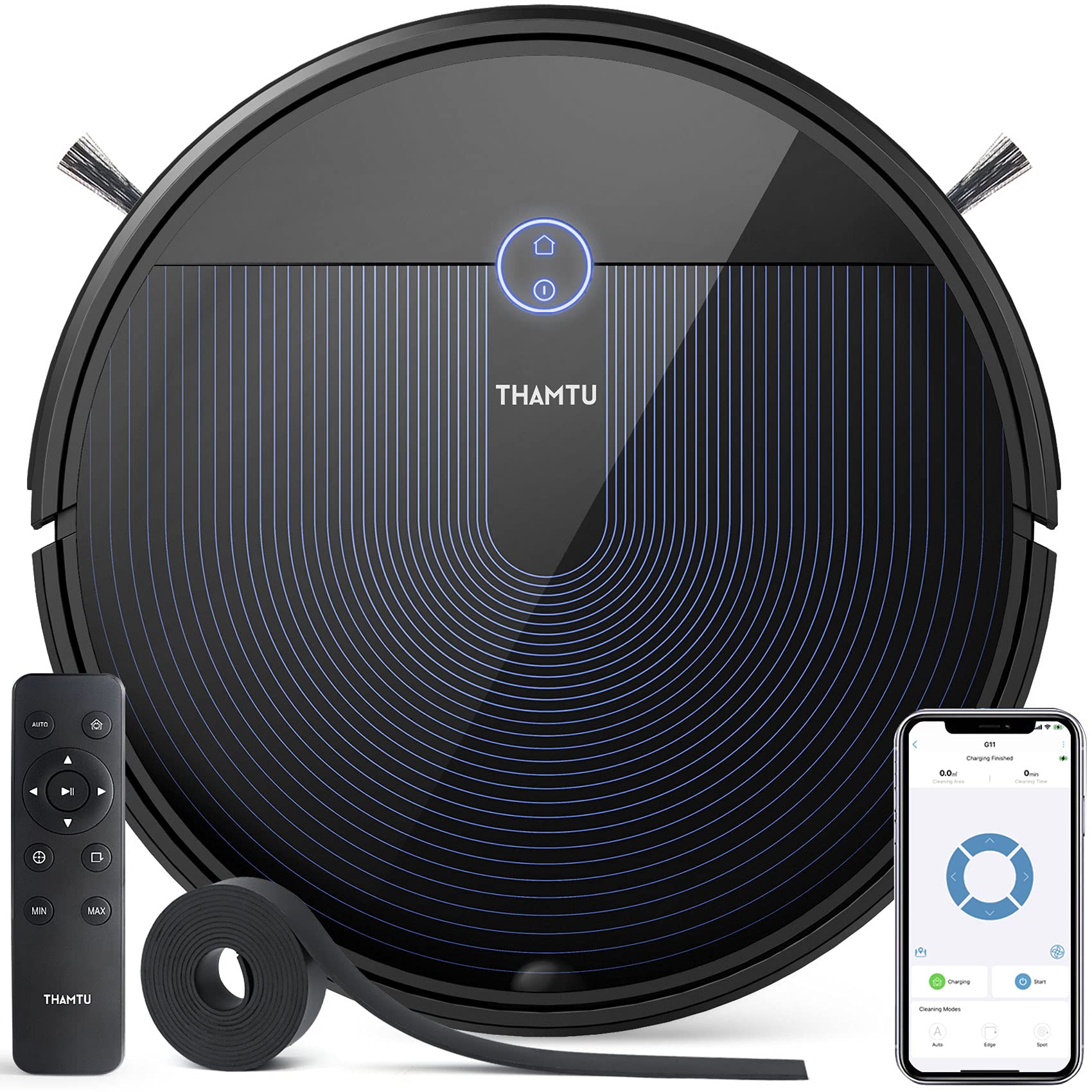 Thamtu G11 Robot Vacuum Cleaner 2500Pa Suction with Voice Prompt, with New Generation of Dynamic Navigation, 150Min Runtim...