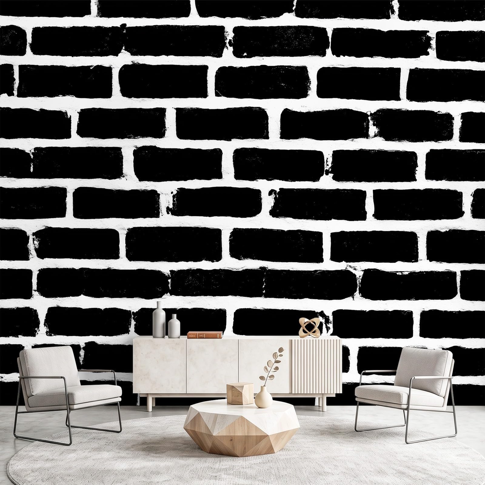 Minimalistyczna tapeta 3D, przemysłowa, 400 x 280 cm, mural, czarno-biała cegła, tapeta do sypialni, przedszkola, malowniczego ogrodu, wisząca