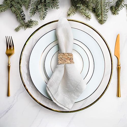 Miniatura 4 de Juego de 8 servilleteros de granja, servilleteros tejidos hechos a mano, decoraciones de mesa de primavera, servilleteros de verano, servilletas de