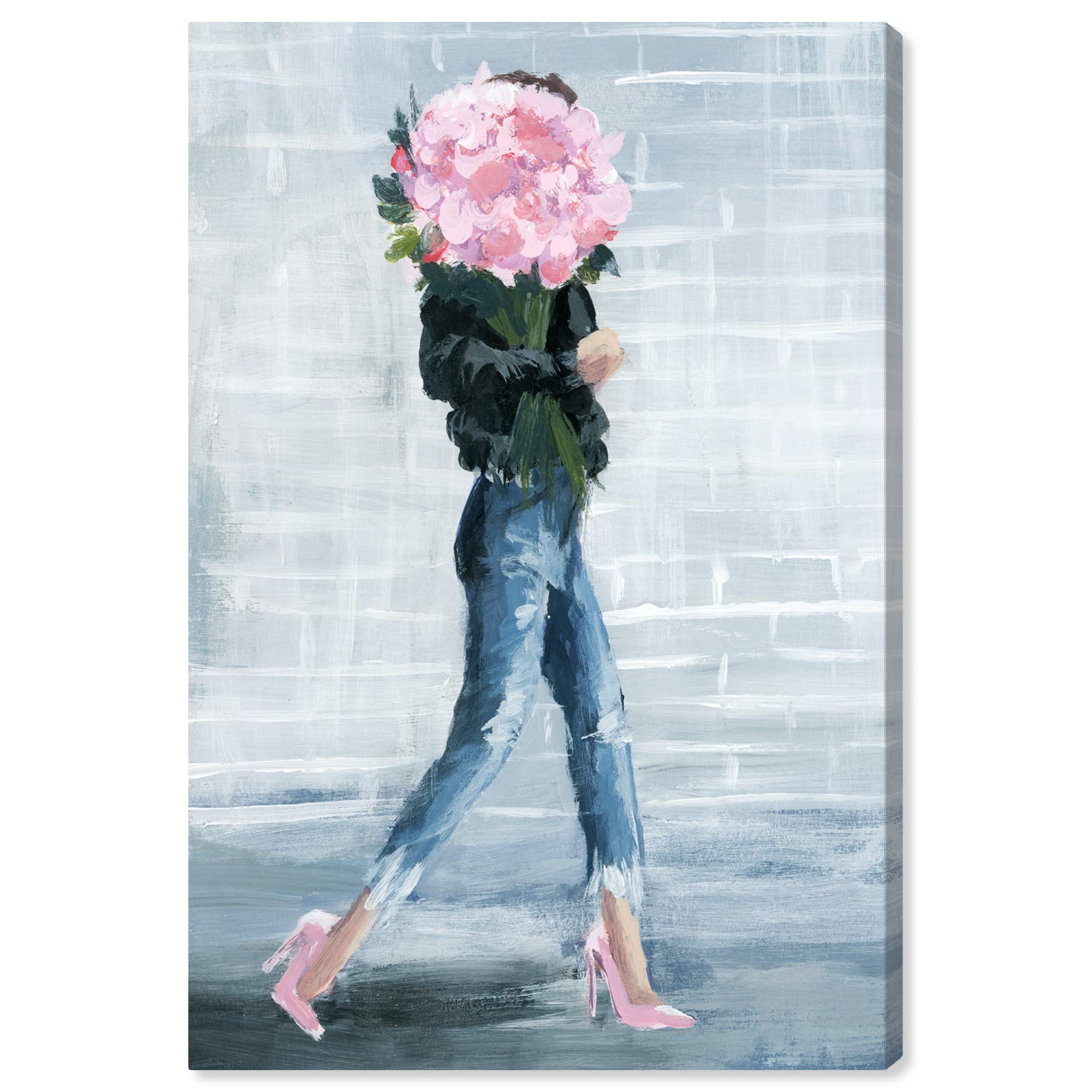 Wynwood StudioFashion and Glam Wall Art Canvas Prints 'Walk This City' Home Décor, 16" x 24", Blue, Pink