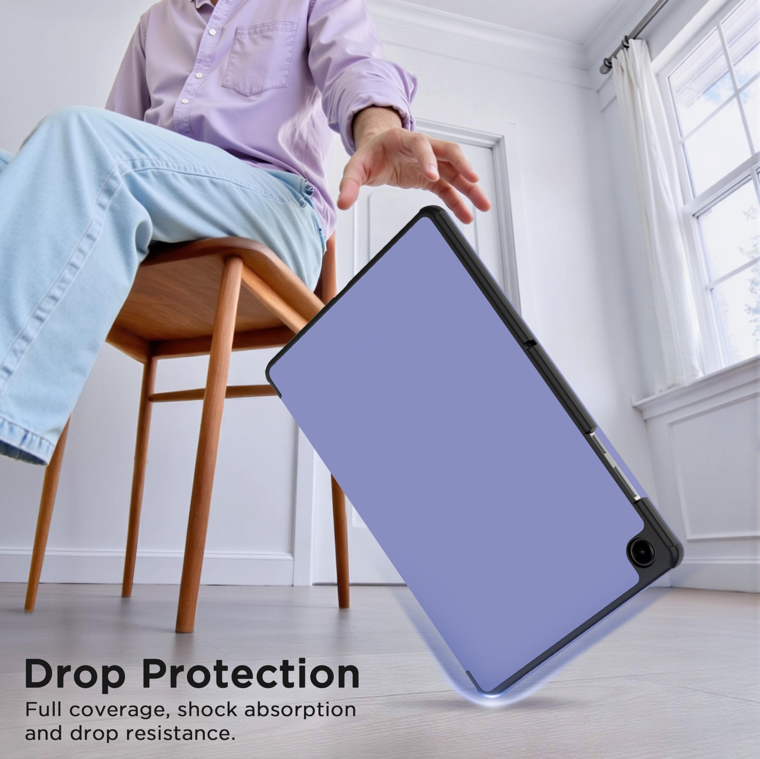 EasyAcc Custodia Cover Compatibile con Samsung Galaxy Tab A11+ Plus/ A9+ 11 Pollici 2025 SM-X236B/SM-X230 Tablet, Viola Glicine