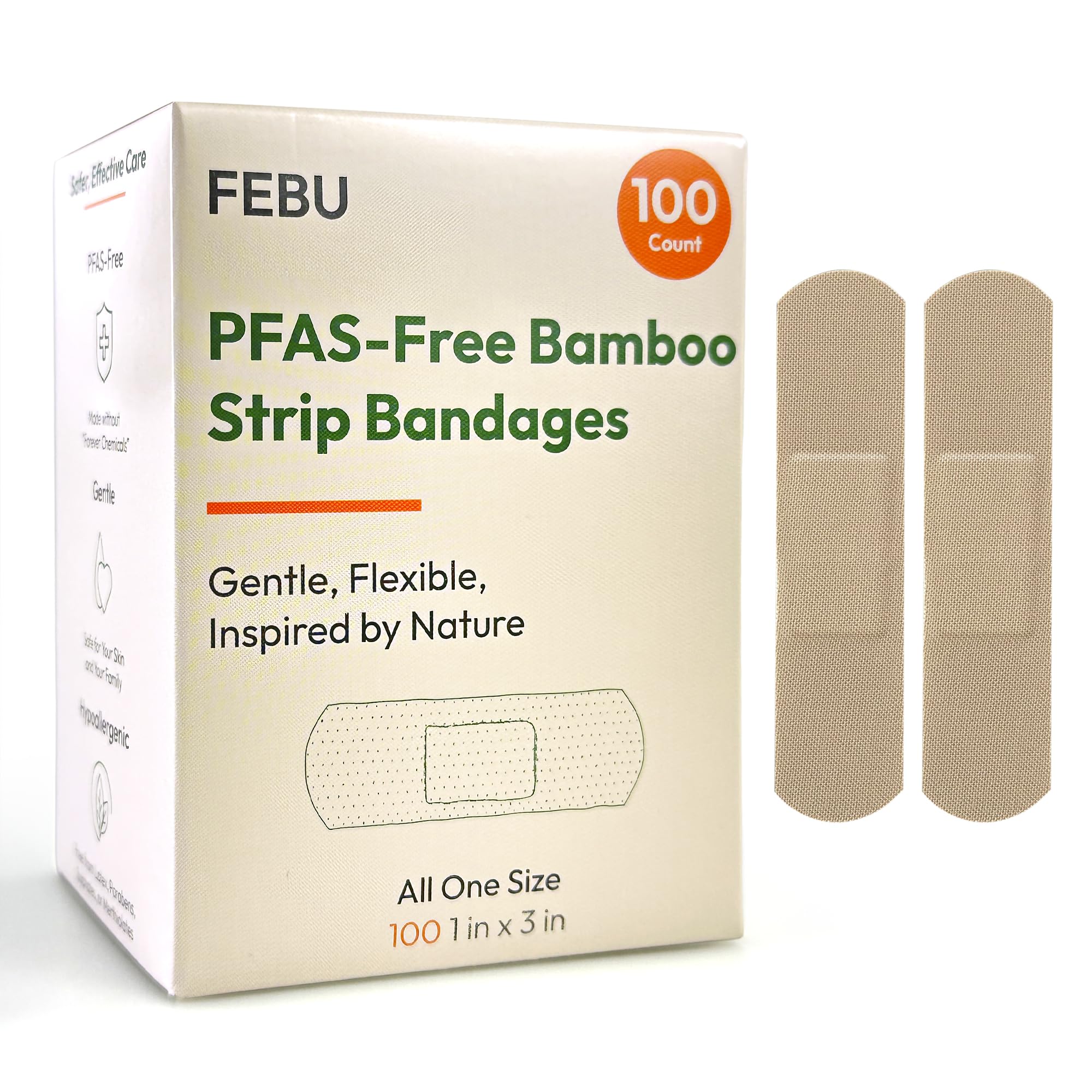 FEBU PFAS Free Large Bamboo Bandages, 20 Count — Amazon image 13