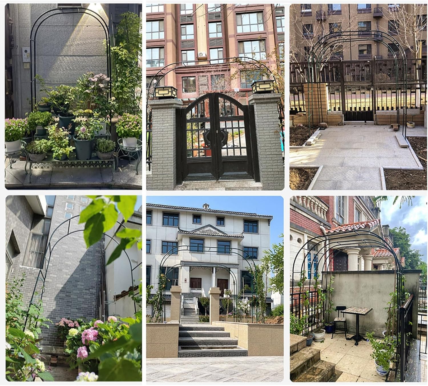 Metal Garden Arch Trellis for Climbing Plants & Roses - Heavy Duty Outdoor Arbor for Weddings, Parties & Ceremonies - White Pergola Archway 1.2x2.2x0.4m