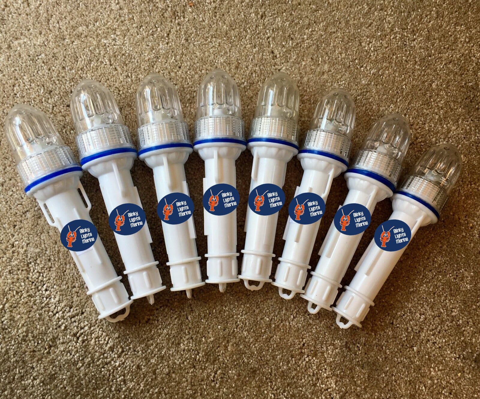 Blinky Lights Marine Fishing Strobe, Red Then White LED Flashing, Pack of 8, Model Original, Glow Stick Replacement