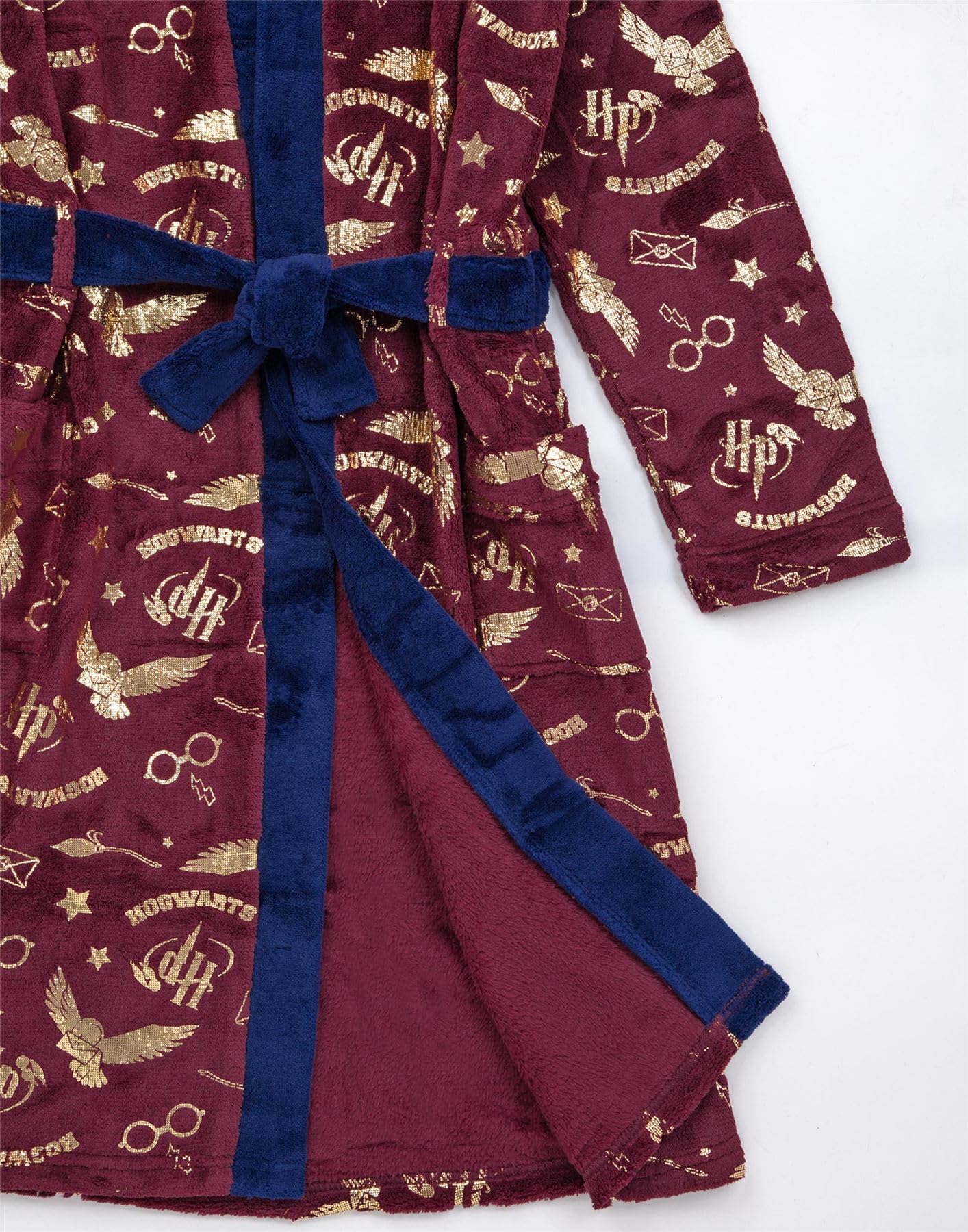 Harry Potter-Bademantel für Mädchen | Kinder Zwei Optionen Rot Hogwarts ODER Blau Hedwig Pyjama-Robe | Magischer Bademantel mit Hexenhut-Kapuze