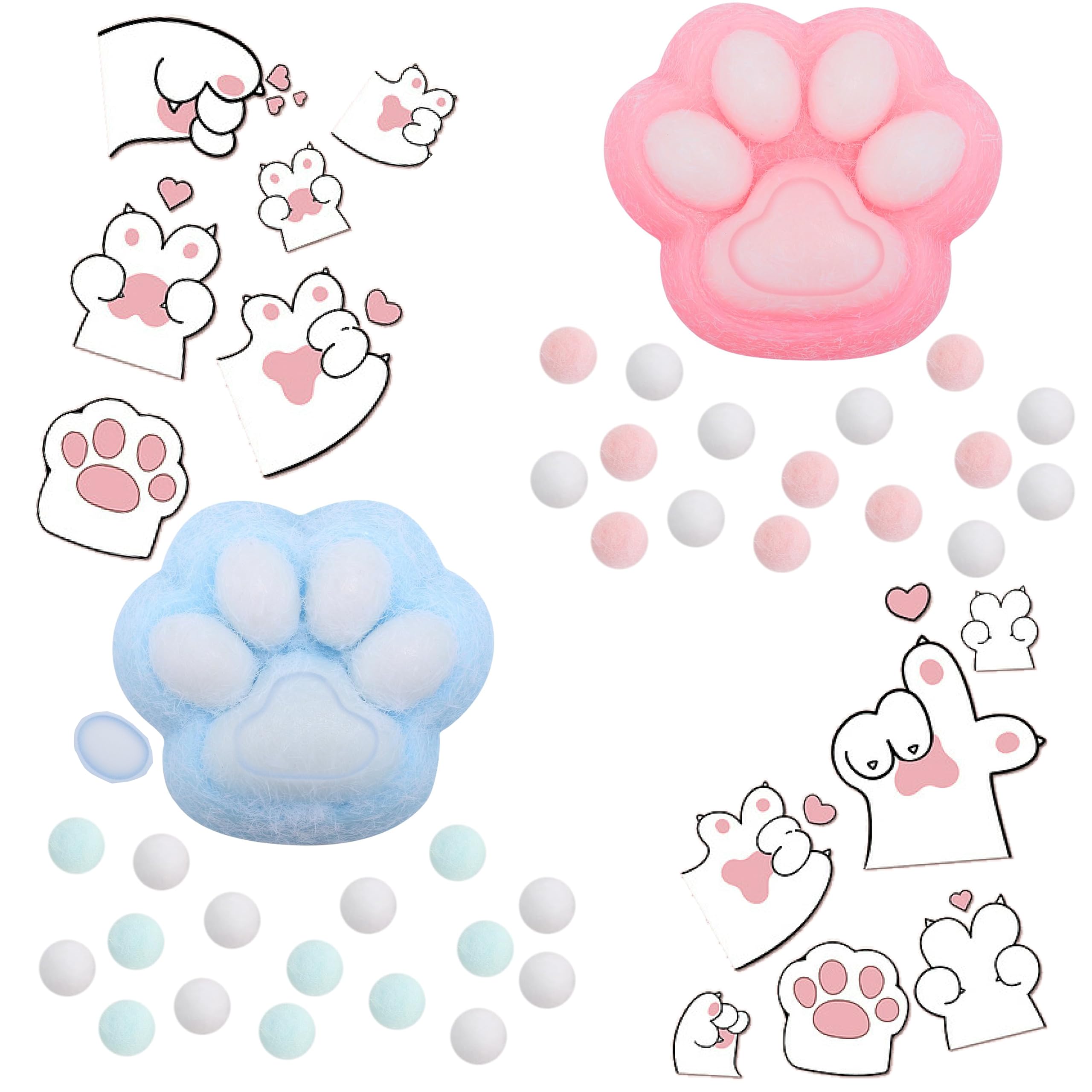 Esshogo Cat Paw Squeeze Toys, Cat Shape Squeeze Toys, Squishy Cat Paw Squeeze Toy, Squishy Funny Animals Paw Cat, Squishy Squeeze Toy
