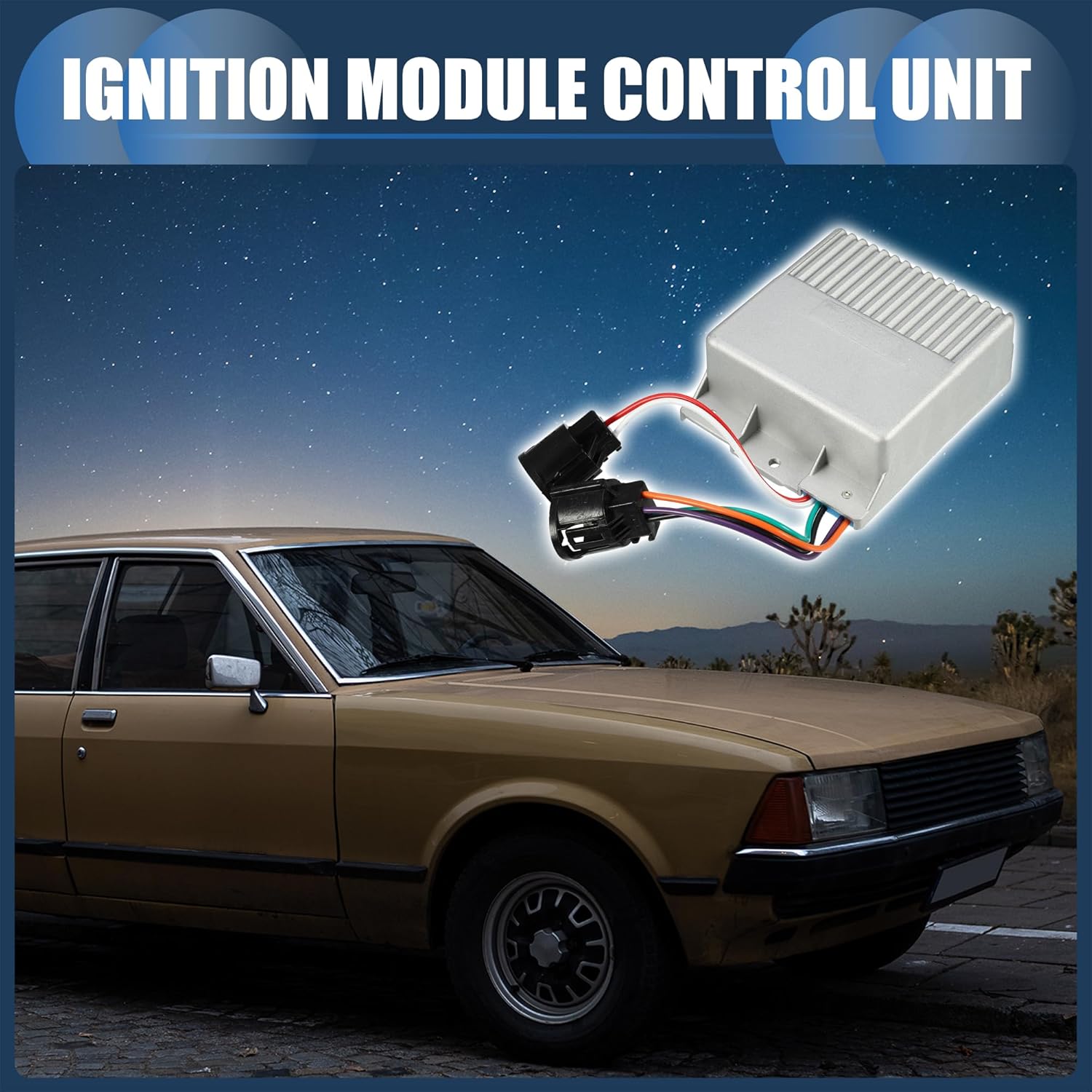 Ignition Control Module, Inner Ignition Module Control Unit No.D6AE12A199A1A for Ford F250 F350 1976-1987 for Ford Fairmont 1978-1983 ABS Black, 1 Pc