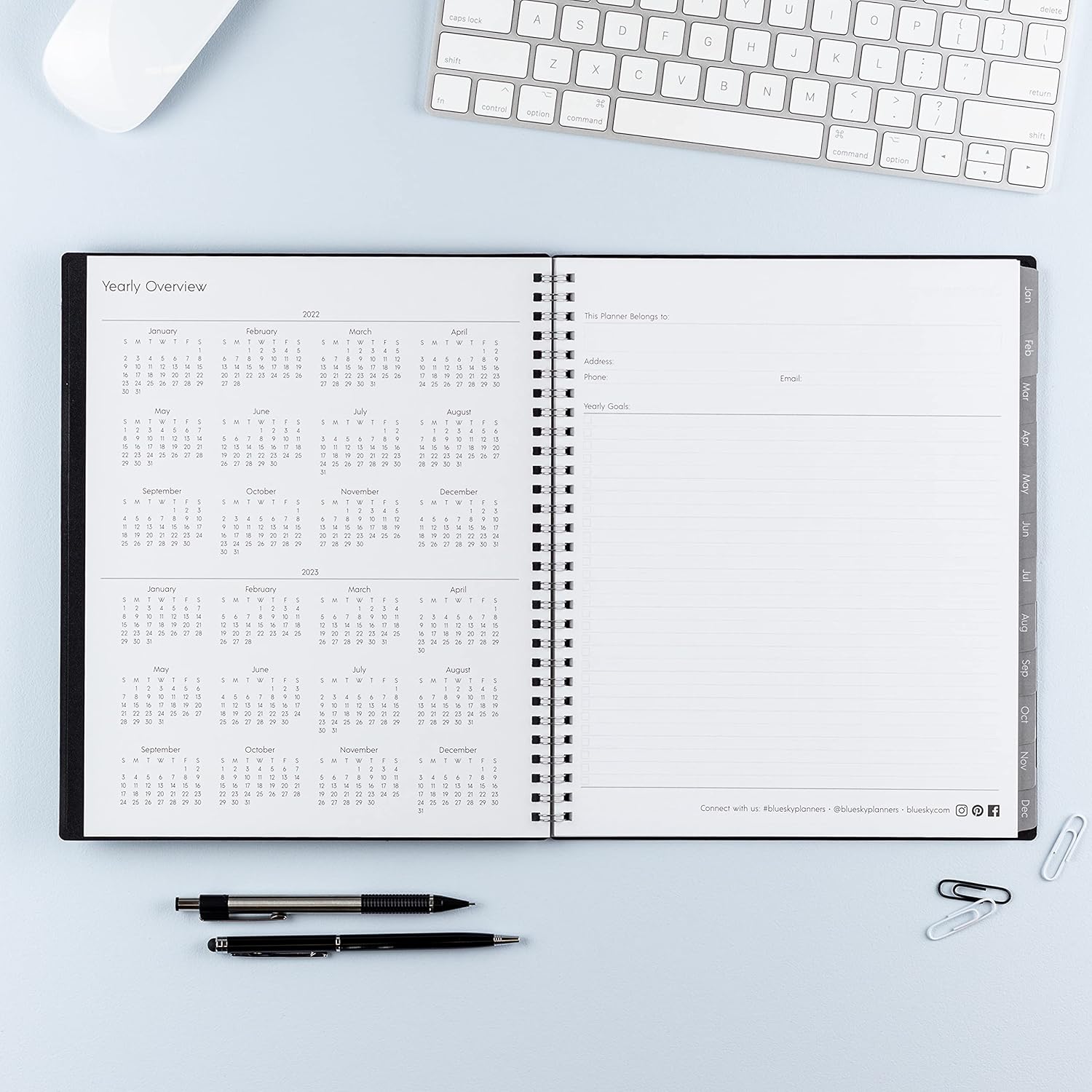Blue Sky 2022 Monthly Planner, January 2022 - December 2022, 8" x 10", Flexible Cover, Wirebound, Enterprise (131794) : Everything Else