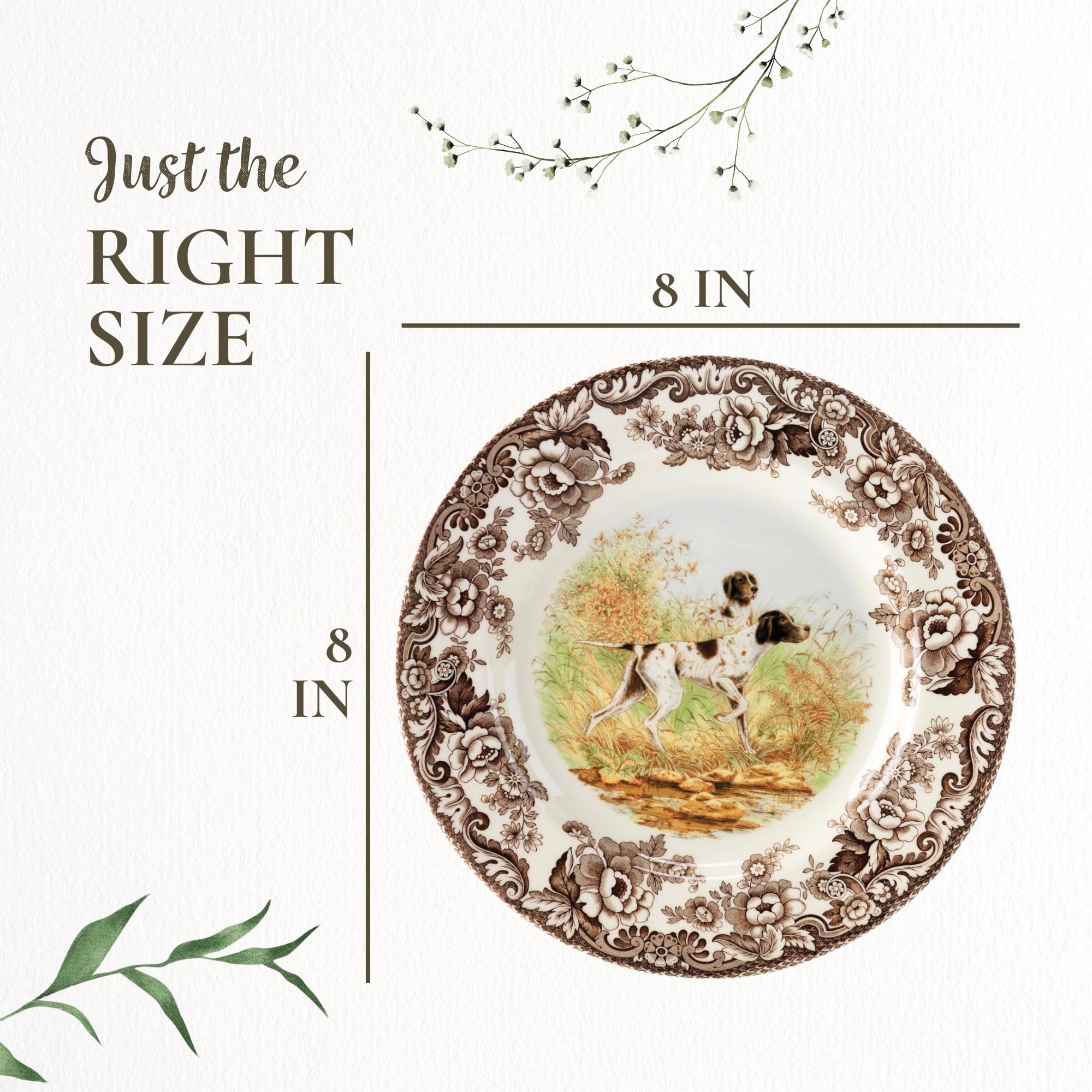 Amazon.com | Spode Woodland Hunting Dogs Flat Coated Pointer Salad