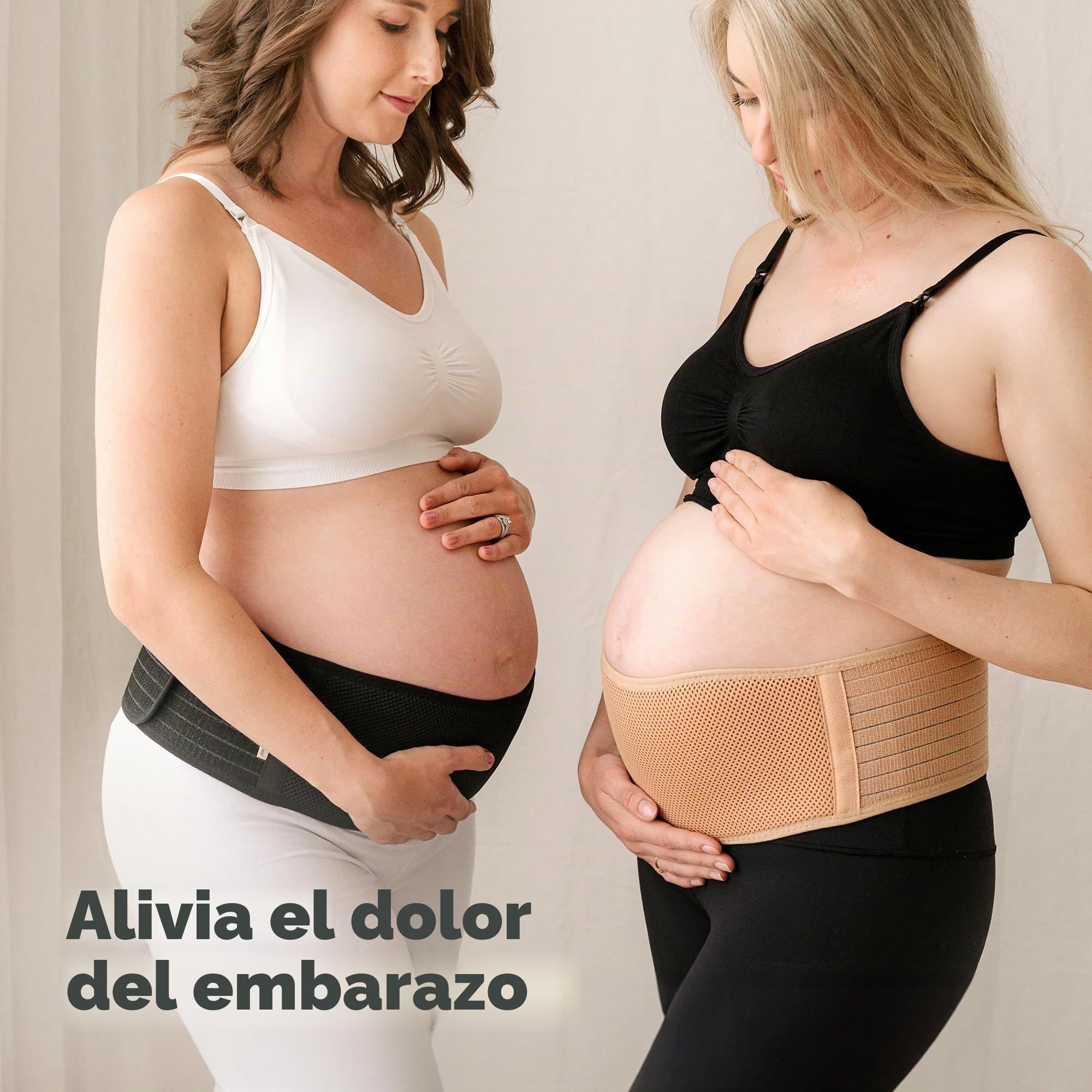KeaBabies Banda De Maternidad Para El Embarazo - Cinturón De Soporte Para Embarazo Suave & Transpirable - Bandas De Soporte Pélvico (Classic Ivory, M/L)