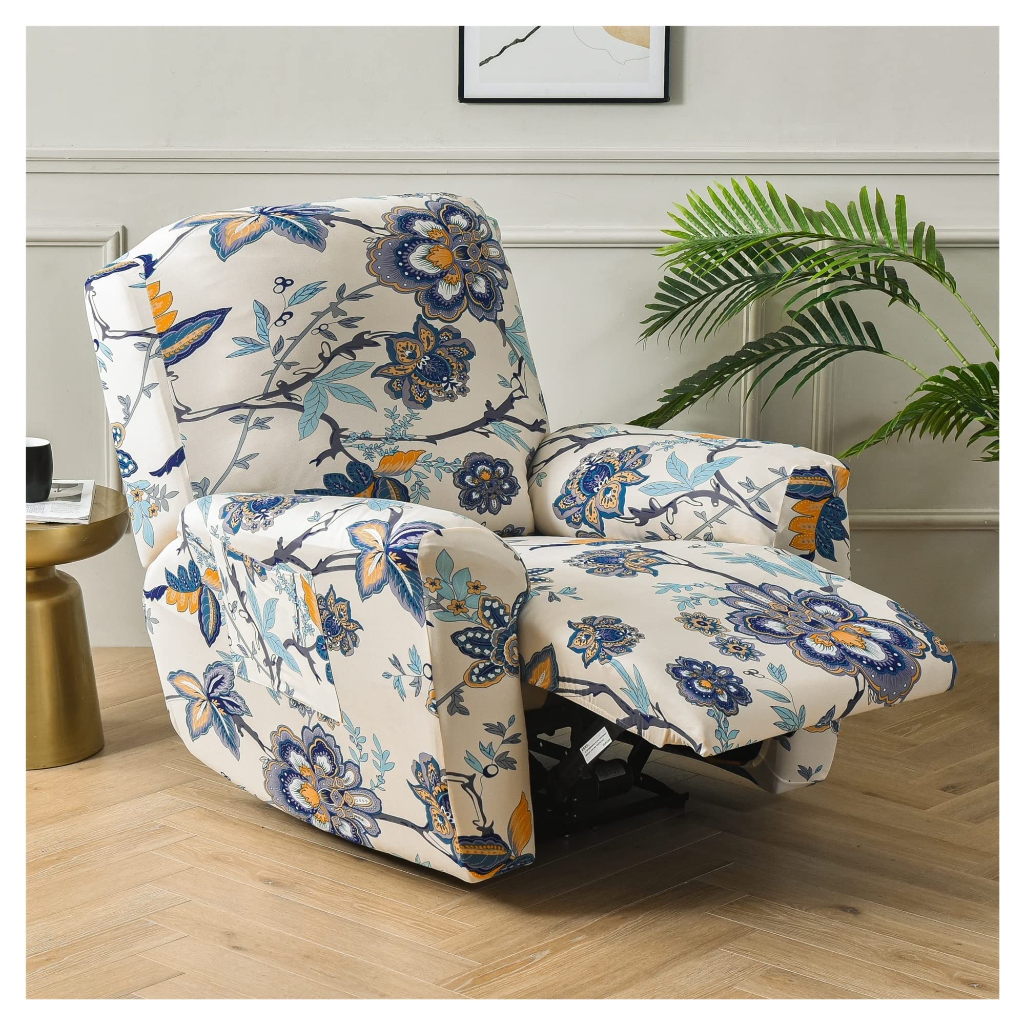 AQIGR 4-Pezzi Copripoltrona Relax Reclinabile Universale, Moderna Fodere Copripoltrona Reclinabile 1 Posto Elasticizzato Lavabile Rimovibile,Copertura per Poltrona Reclinabile (Color : #14
