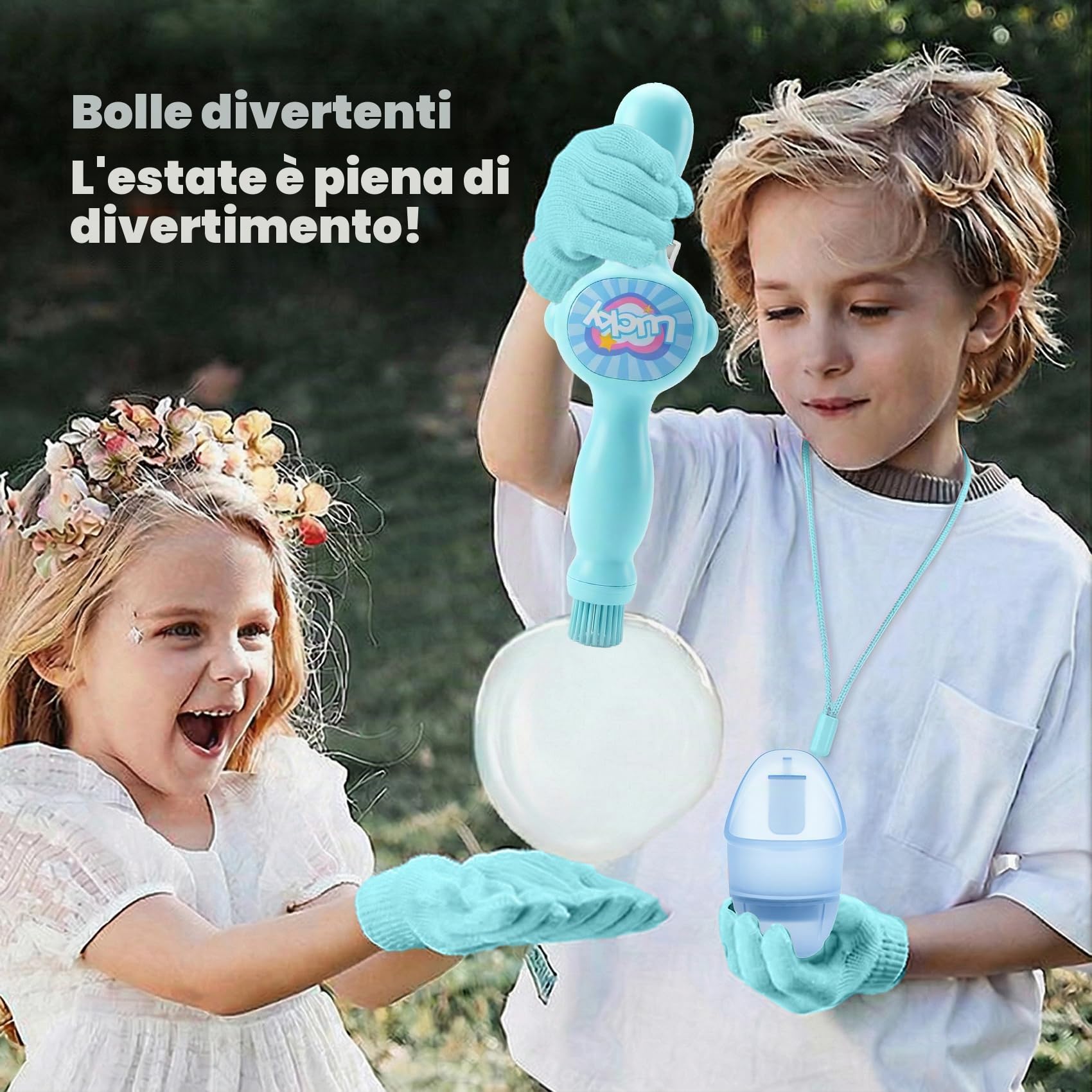 Nuova Macchina per Bolle e Nebbia 2026, Macchina Elettrica Automatica Ricaricabile per Bolle di Fumo, Magico Creatore di Bolle di Fumo, Luci Colorate e Musica, Gioco di Bolle e Nebbia per Feste