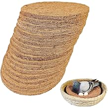 kathson 18PCS Pigeon Nest Pads,Natural Coconut Fiber Parakeet Nesting Material,Bird Egg Mat Hatching Bedding Accessories,Pigeon Nesting Bowl Breeding Pads for Chicken,Finch,Quail