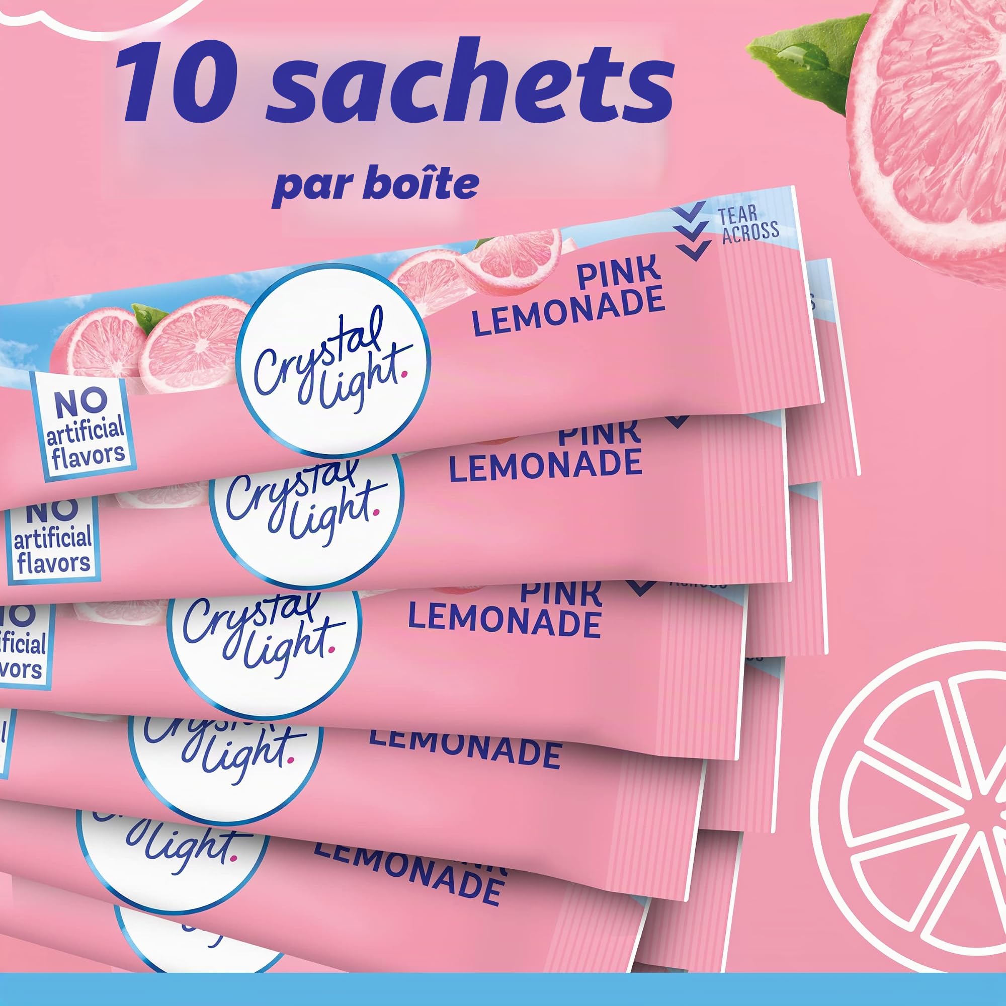 Crystal Light On The Go Pink Lemonade, 10-Packet Box (Pack of 4)