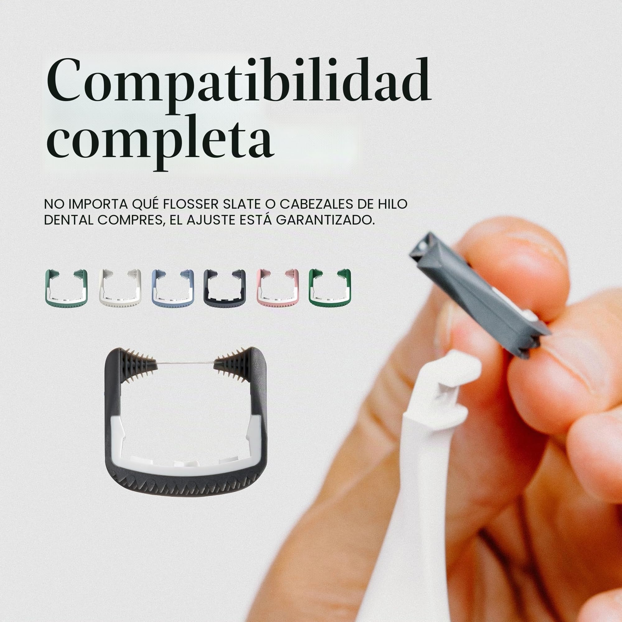 SLATE Hilo dental eléctrico | Hilo dental de lujo para dientes con 3 velocidades - Inventado por dentistas | Hilo dental reutilizable no tóxico, raspador de lengua y cuidado de las encías