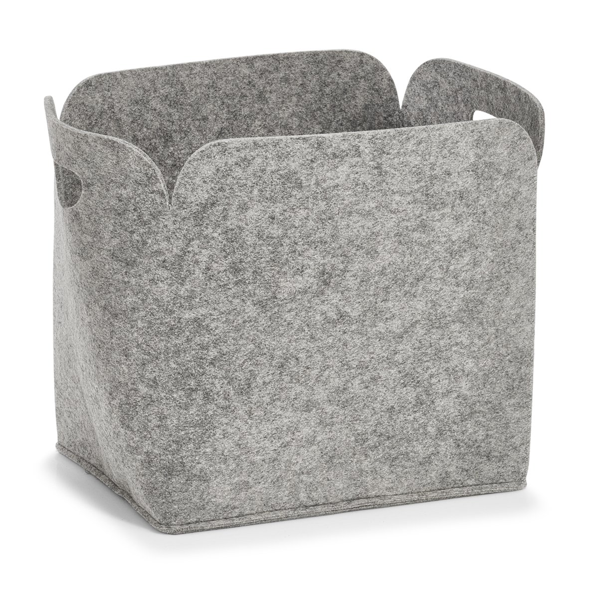Zeller 14368 Aufbewahrungskorb, hoch, Filz, grau, 36 x 28 x 36 cm