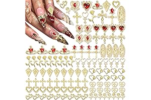 120PCS Gold Nail Charms Cross Nail Art