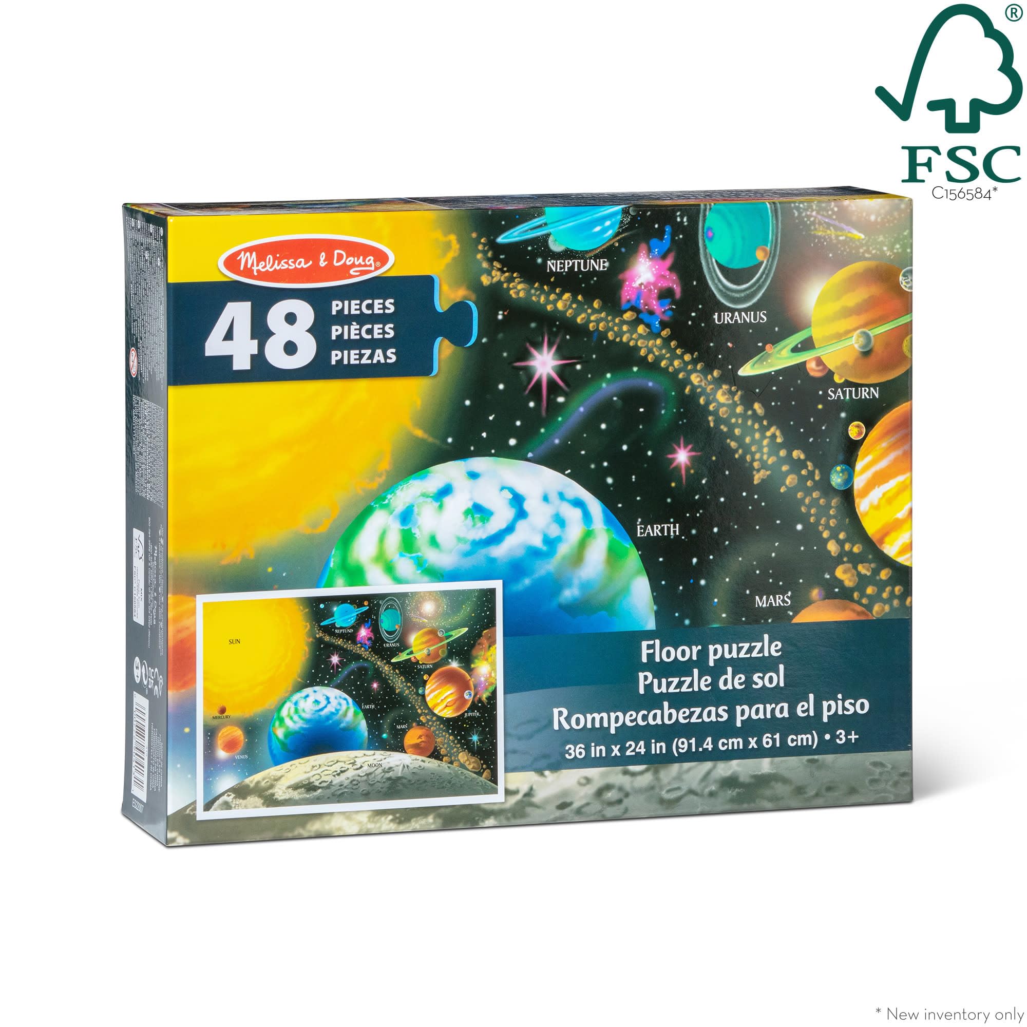 Melissa And Doug Puzzle da Pavimento, Cartone, Multicolore, 91.44 cm L x 60.96 cm W