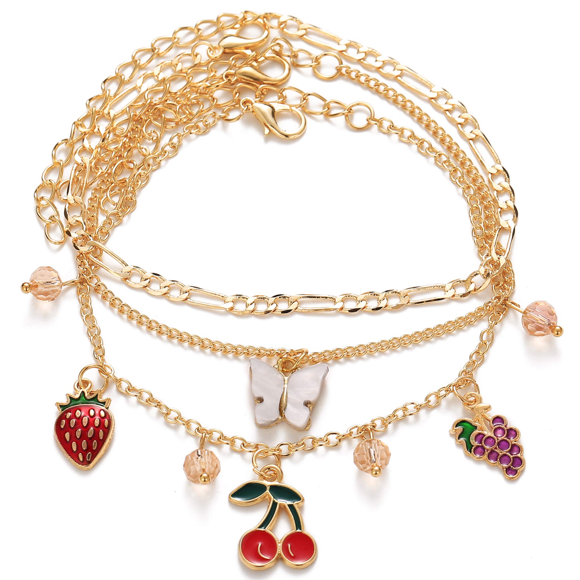 Stylish Gold Plated Multi Strand Bracelet Jewellery For Women (CT-ANKTT-5300)