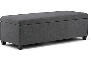 SIMPLIHOME Avalon 48 Inch Lift Top Storage Ottoman