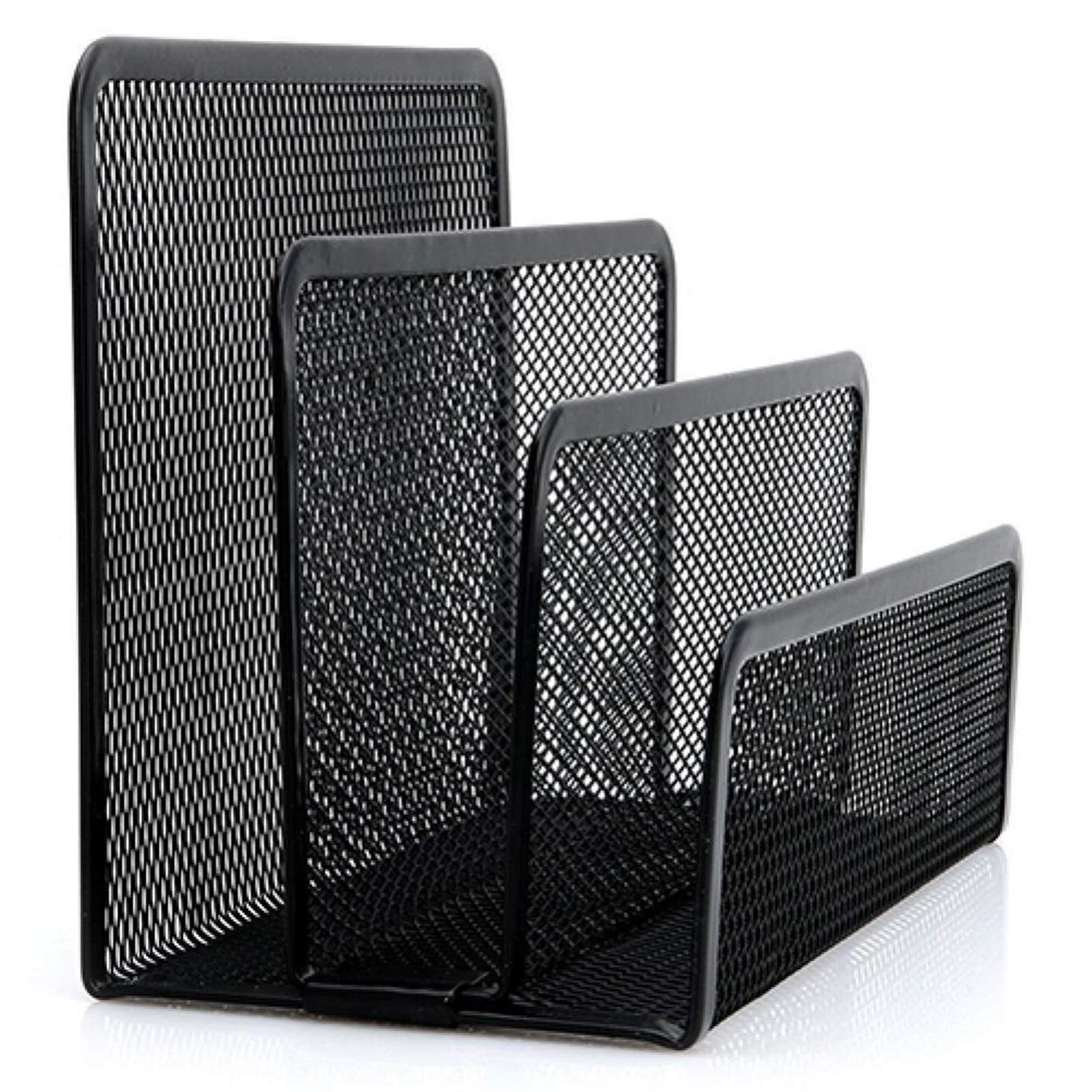 Portariviste Desktop Maglia Lettera Sorter Mail Mayn Toers Stand Holder Documenti Vassoio Desktop File Tray Teraggio di file Organizer Holder Desk Organizer (nero) Cartella espandibile