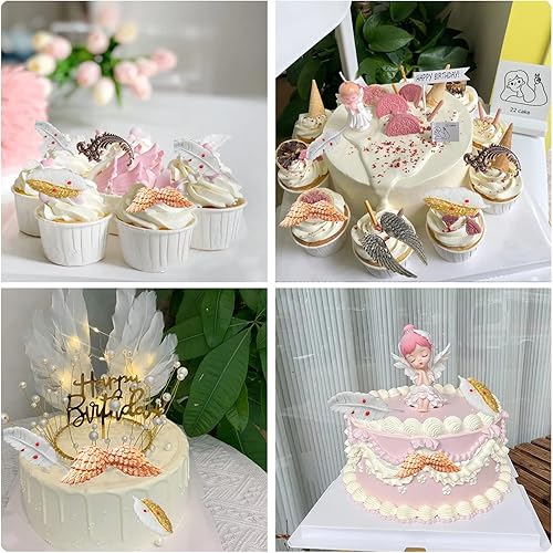 Miniatura 9 de LKDQUTHM Moldes de plumas para fondant, moldes de silicona para decoración de pasteles de azúcar, decoración de cupcakes, pasta de goma de