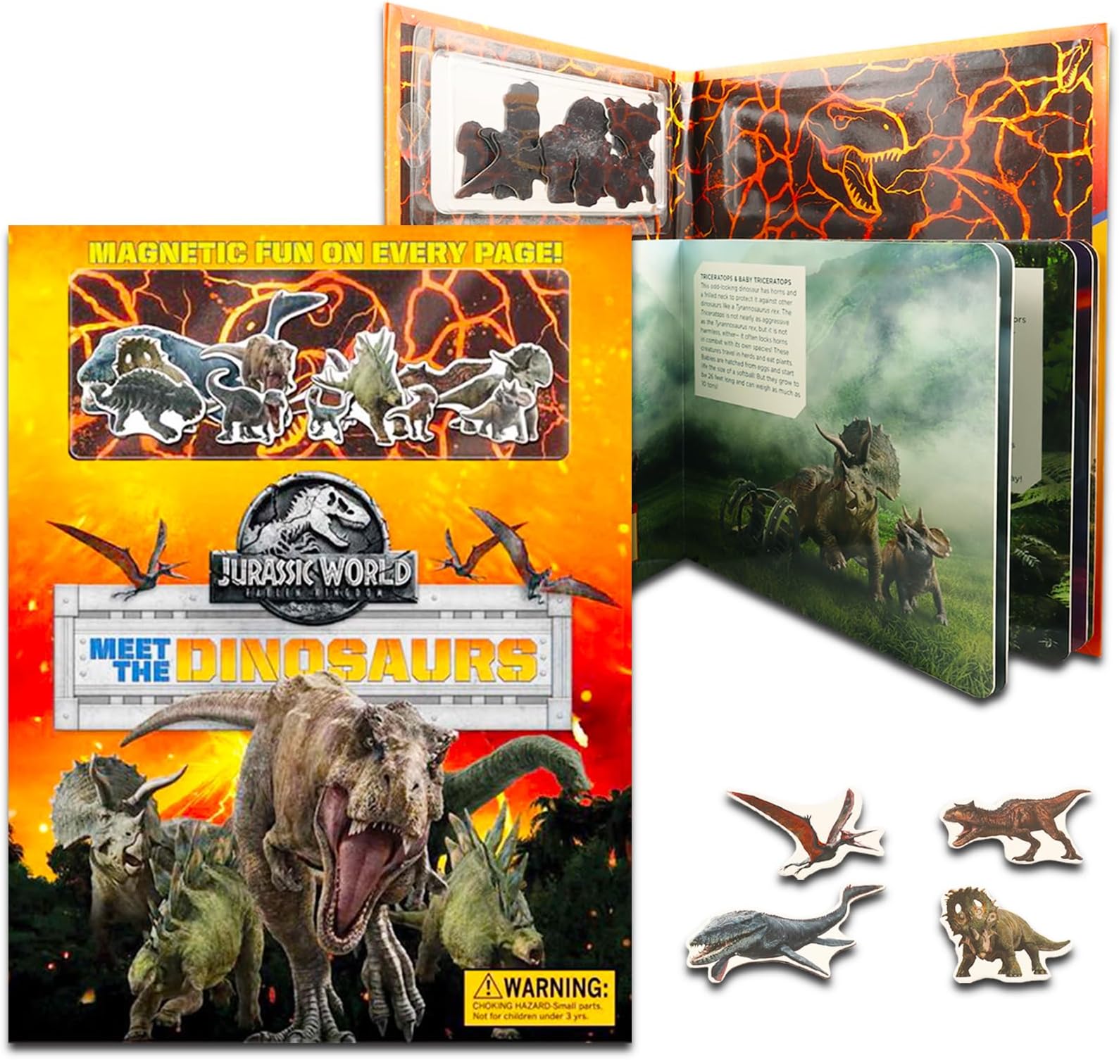 Magnetic Creations Activity Book - Dinosaur Magnetic Book Bundle Includes Jurassic World: Fallen Kingdom Activity Book Plus Jurassic World Magnets | Dinosaur Magnetic Play Set