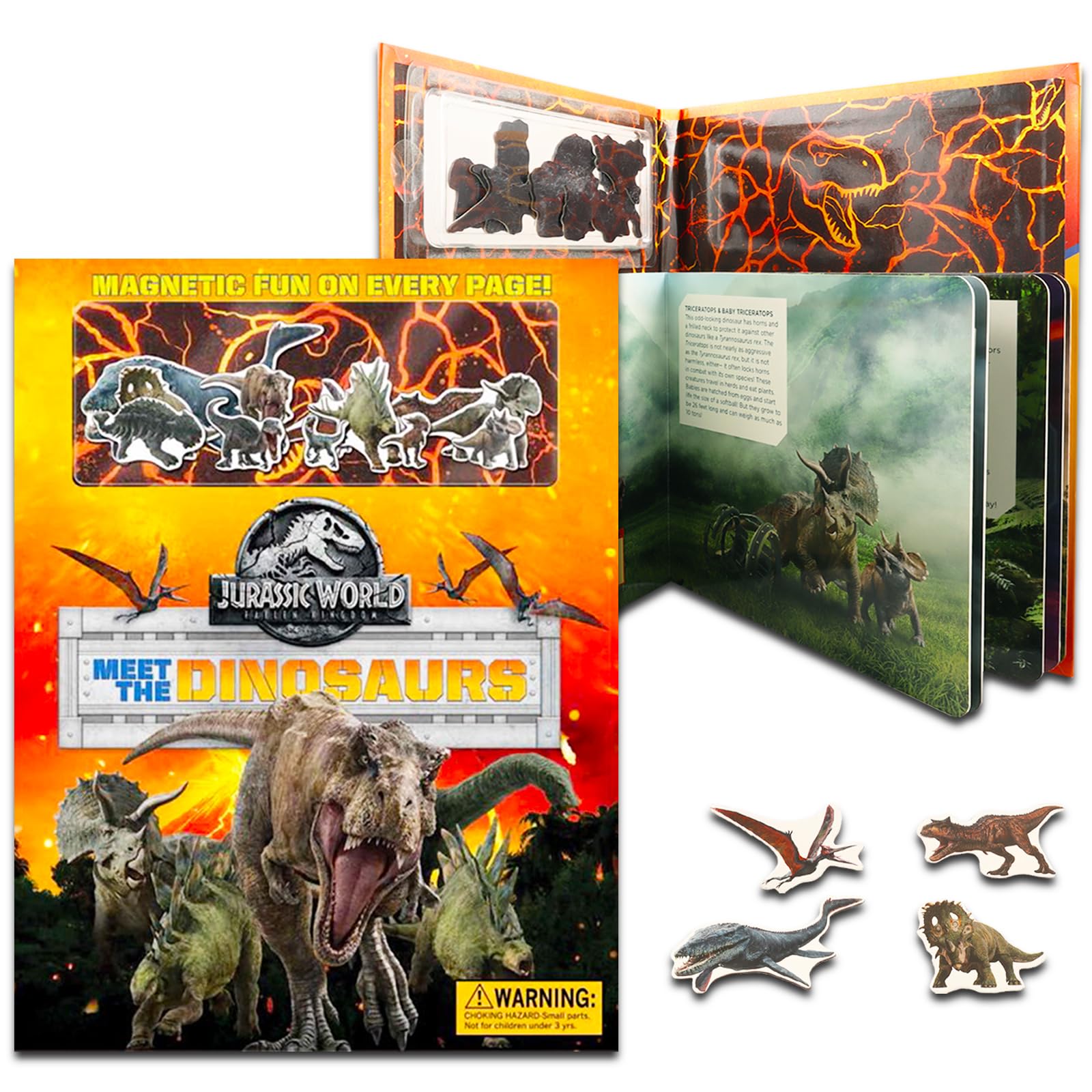Jurassic World Magnetic Creations Activity Book - Dinosaur Magnetic Book Bundle Includes Jurassic World: Fallen Kingdom Activity Book Plus Jurassic World Magnets | Dinosaur Magnetic Play Set