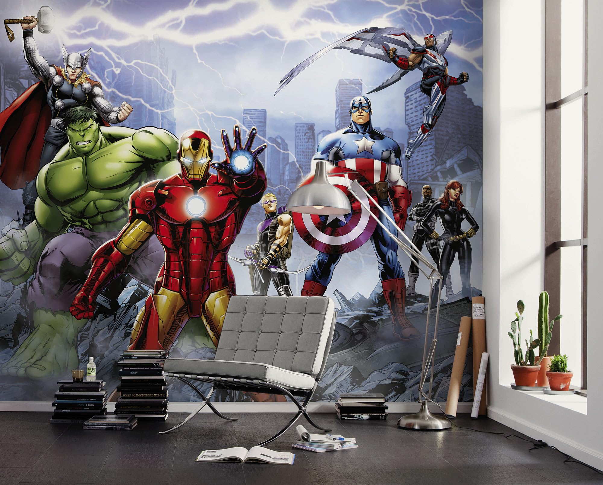 Komar Vlies Fototapete - Marvel Avengers Ultimate Warriors - Größe 300 x 250 cm - Tapete, Kinderzimmer, Kindertapete