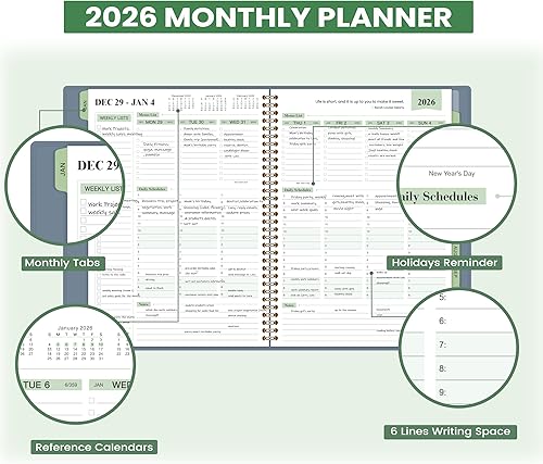 Miniatura 4 de Agenda 2024  enero 2024  diciembre 2024, agenda 2024, 8 x 10 pulgadas, agenda semanal y mensual 2024 con pestañas marcadas + papel grueso +